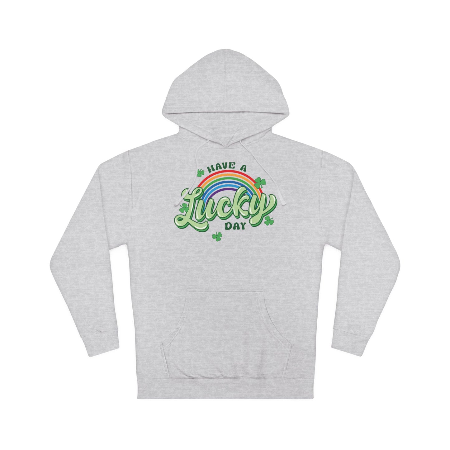 Unisex Four Leaf St Patricks Day Lucky Charm Rainbow Clover Hoodie