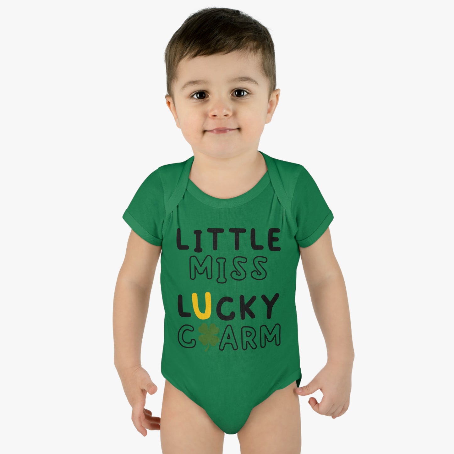 St Patricks Little Miss Lucky Charm Infant Onesie Baby Rib Bodysuit