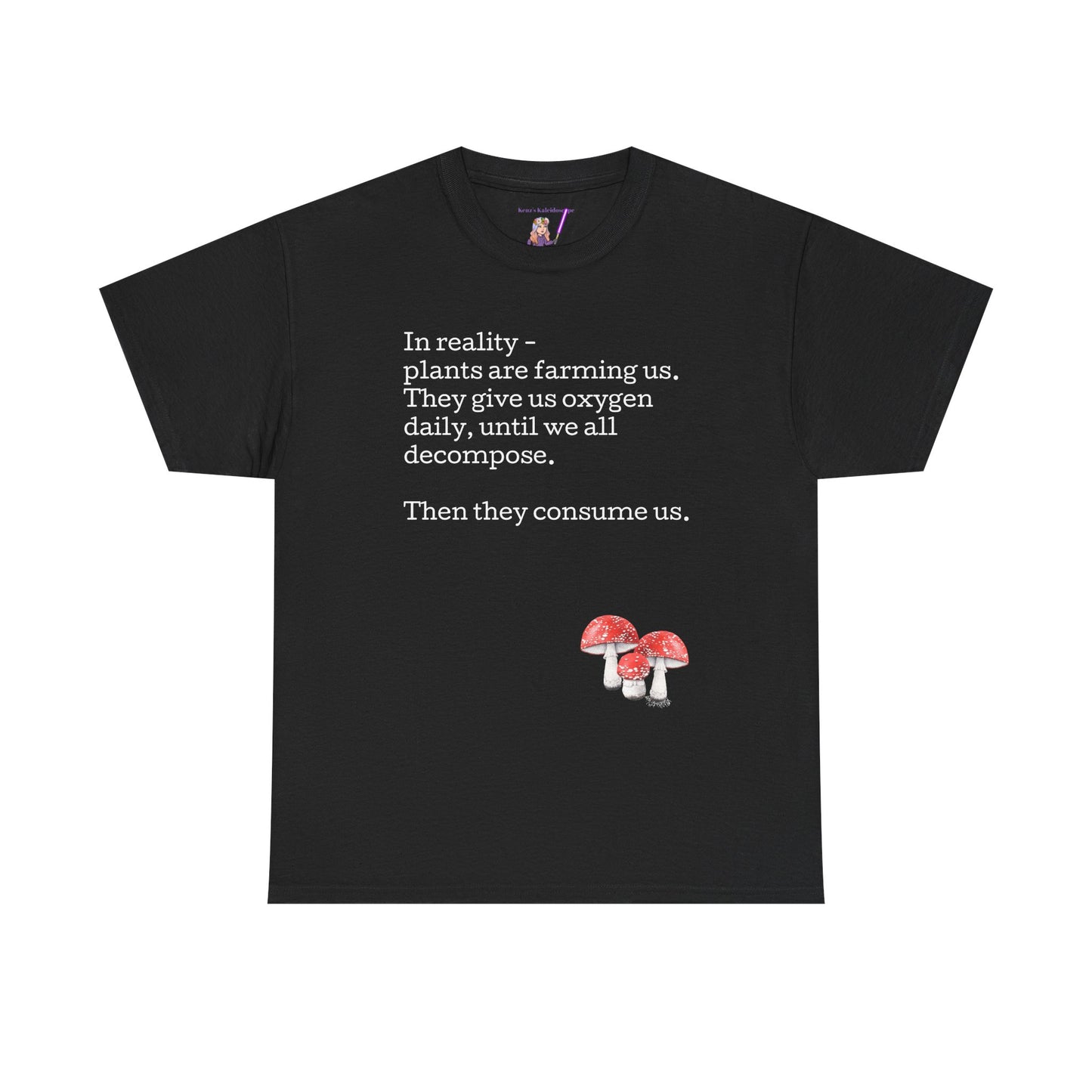 Plantfood, mushrooms s, m, l, xl, 2xl, 3xl, 4xl, 5xl Unisex Heavy Cotton Tee