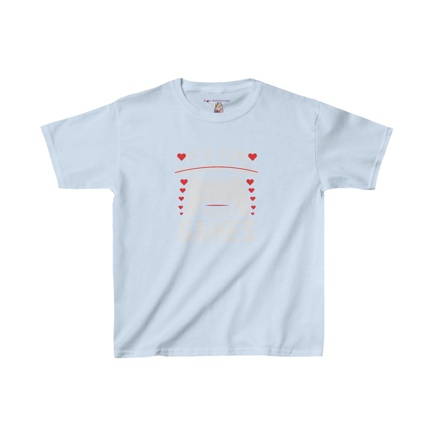 V is for Video Games Valentines Gamer Kids Heavy Cotton™ Tee