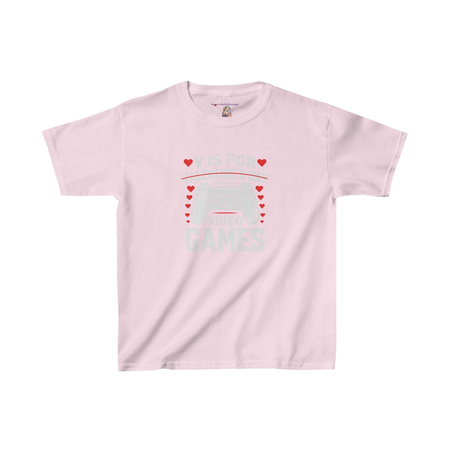 V is for Video Games Valentines Gamer Kids Heavy Cotton™ Tee