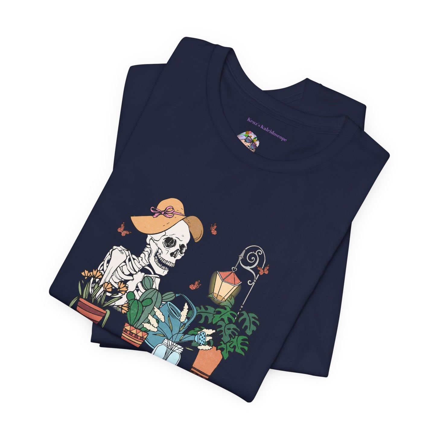 Plants, The Gardener, Skeleton, Springtime, Gardening, XS-3XL Unisex Jersey Short Sleeve Tee