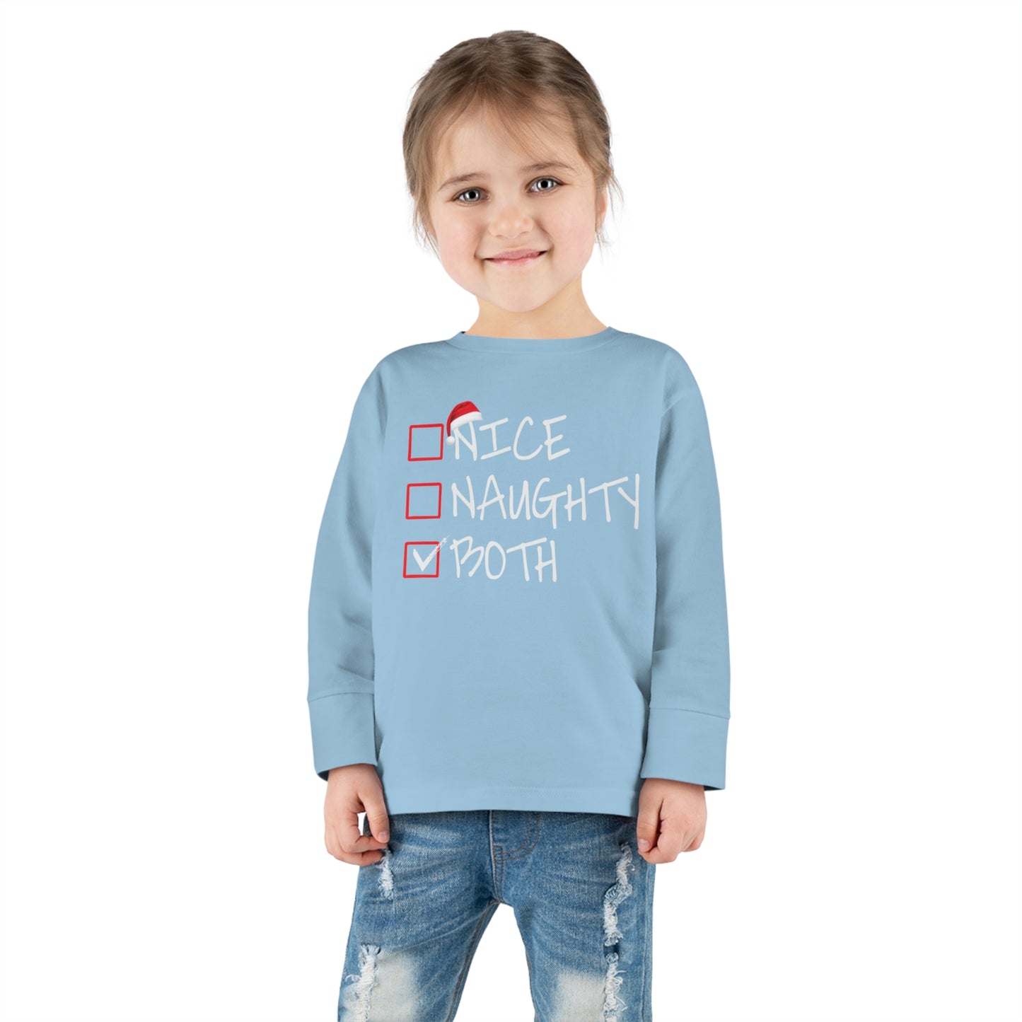 Nice naughty both holiday checklist Toddler Long Sleeve Tee
