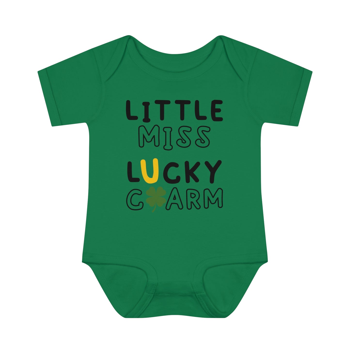 St Patricks Little Miss Lucky Charm Infant Onesie Baby Rib Bodysuit