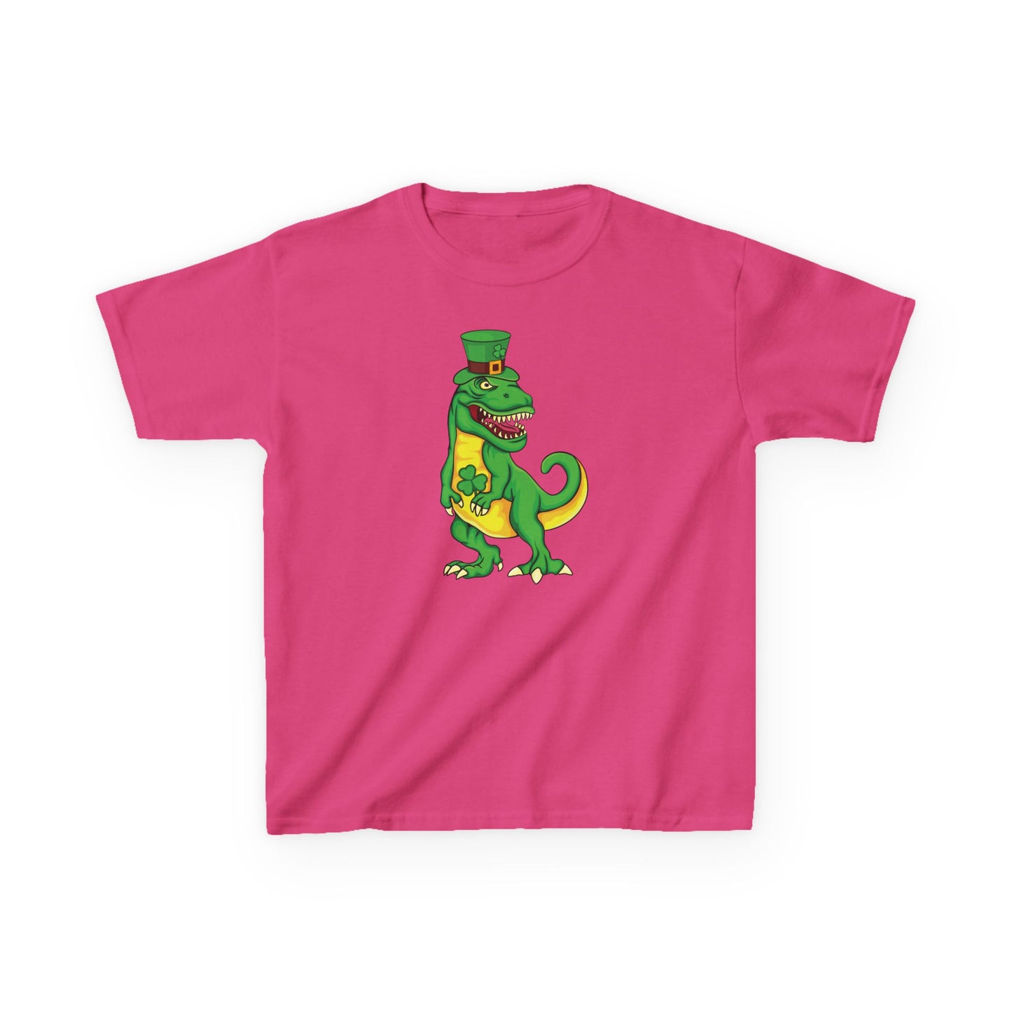 St Pat-Rex Day St Patricks Day Dino Kids Heavy Cotton Tee