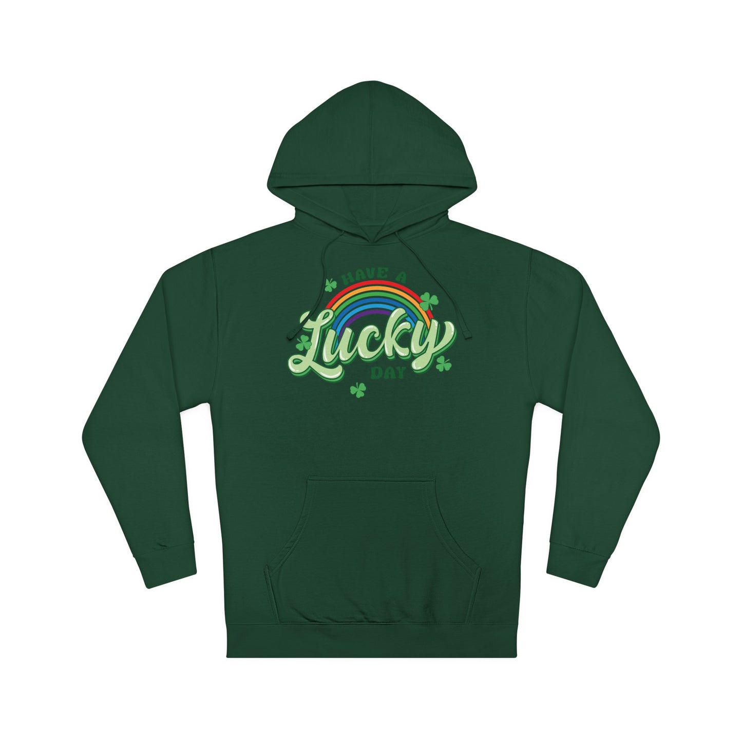 Unisex Four Leaf St Patricks Day Lucky Charm Rainbow Clover Hoodie