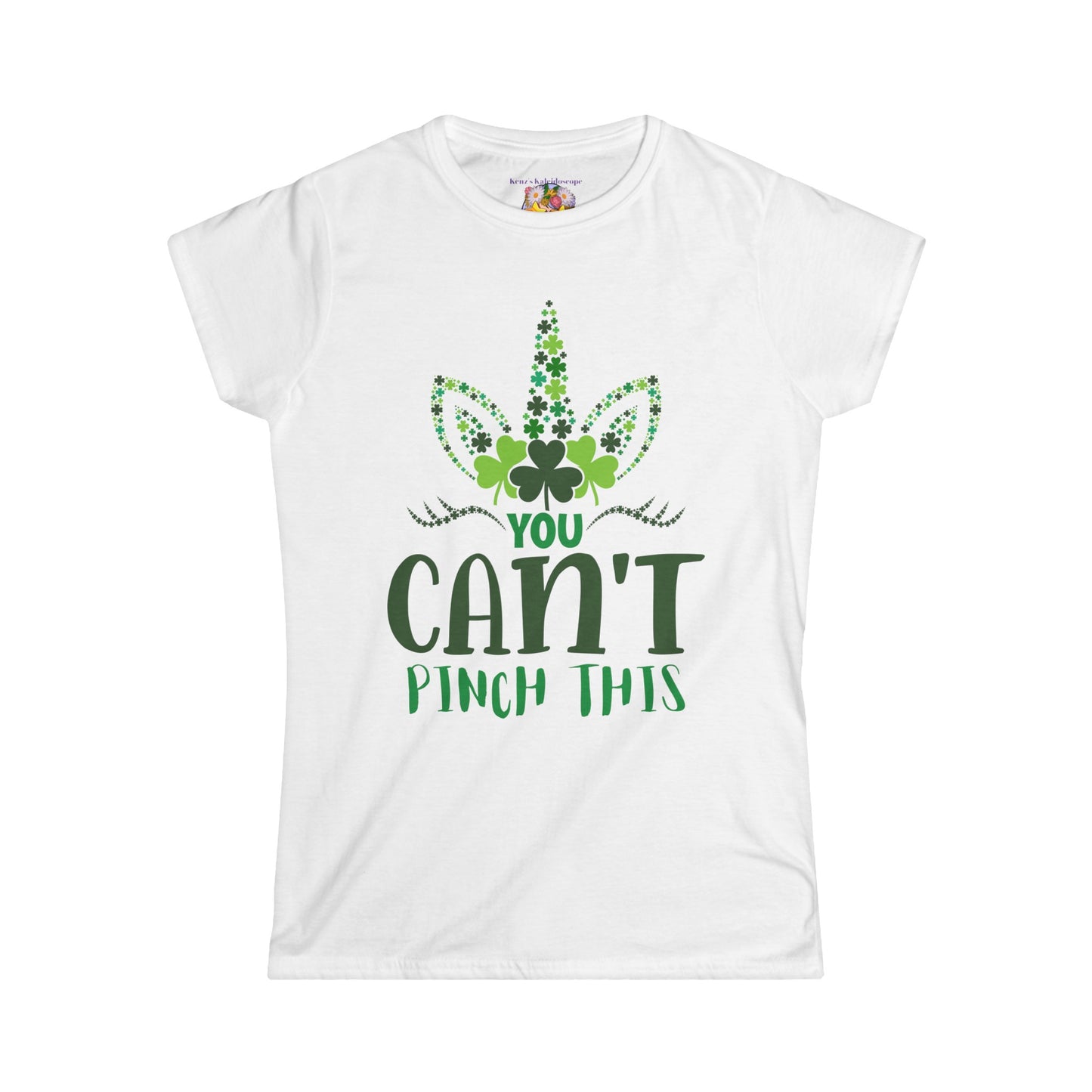 Women's St Patricks Day Unicorn Cant Pinch This Softstyle Tee
