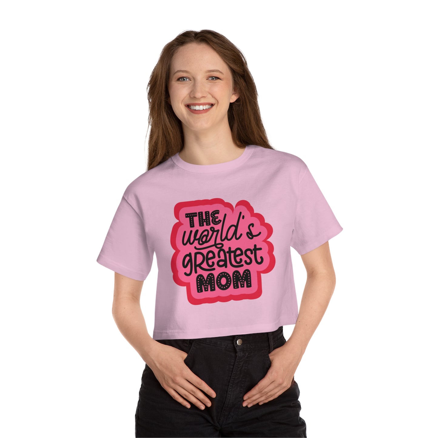 Mother's Day, World's Greatest Mom, XS-2XL, Champion Women's Heritage Cropped T-Shirt