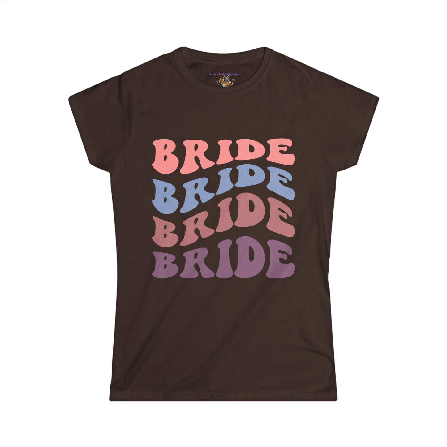 Bride Retro Repeat, S-2XL, Women's Softstyle Tee