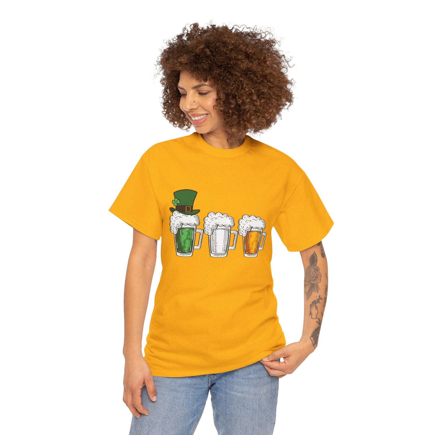 Unisex St Patrick's Day Beer Flag Heavy Cotton Tee