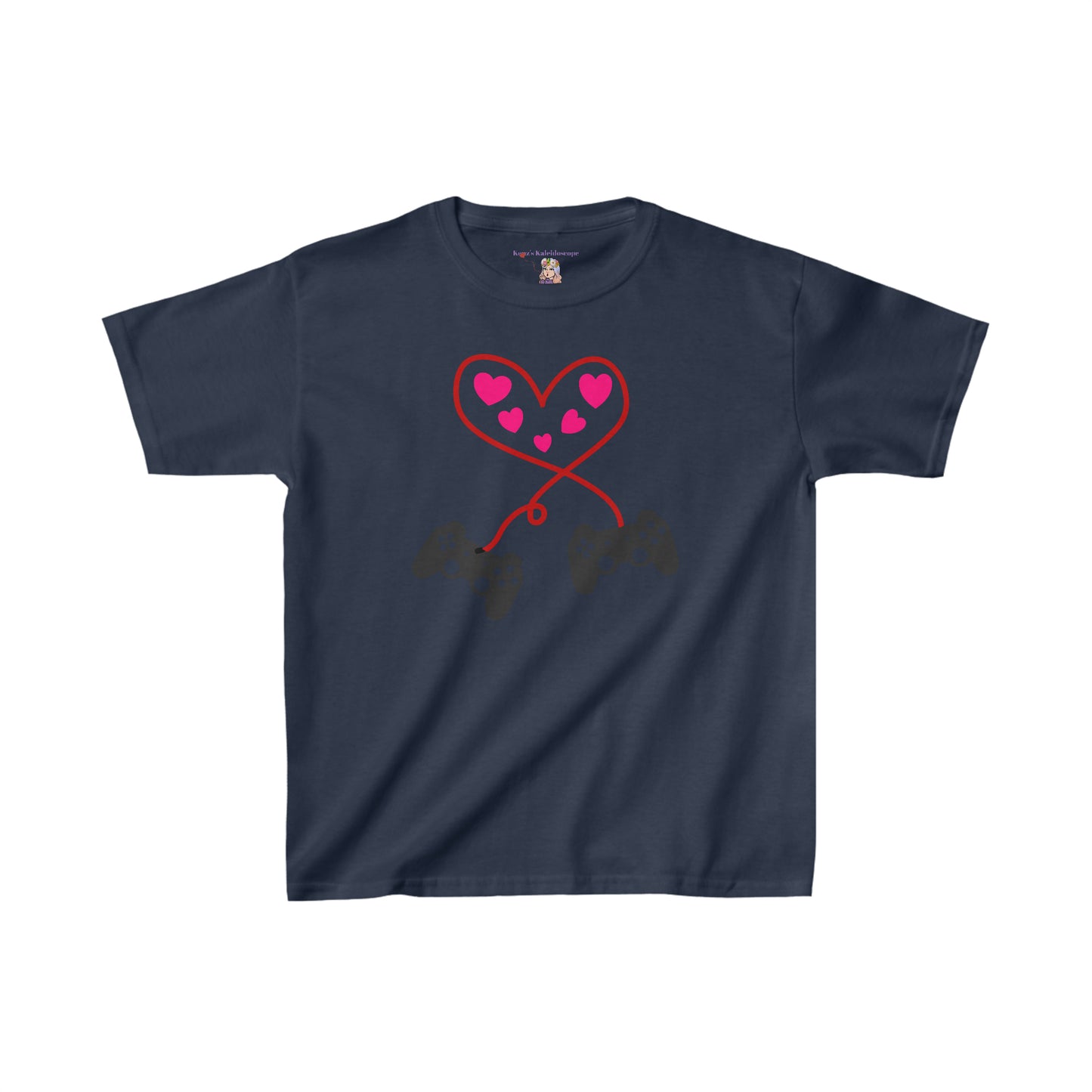Video Games Controls Heart Valentines Day Kids Heavy Cotton™ Tee