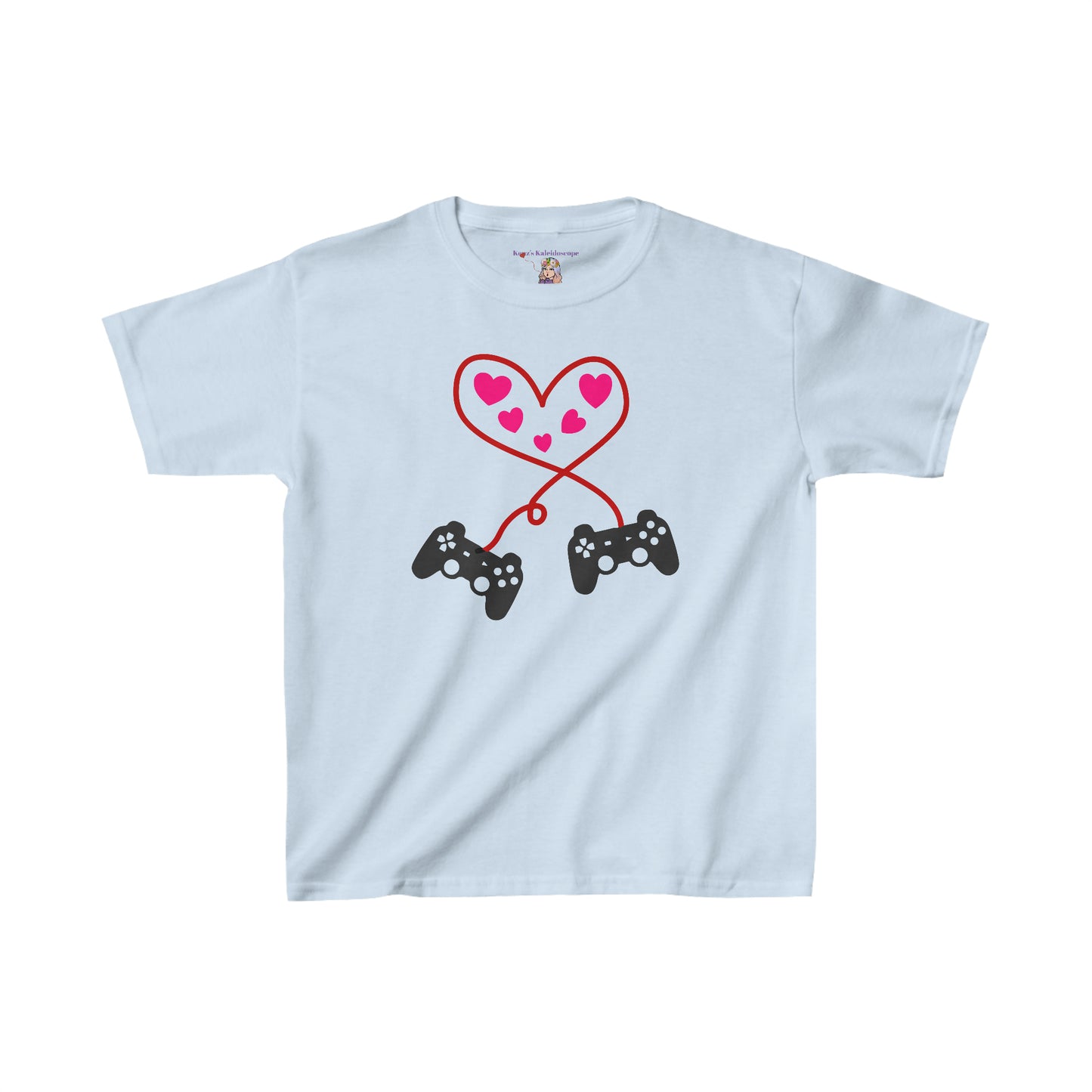 Video Games Controls Heart Valentines Day Kids Heavy Cotton™ Tee
