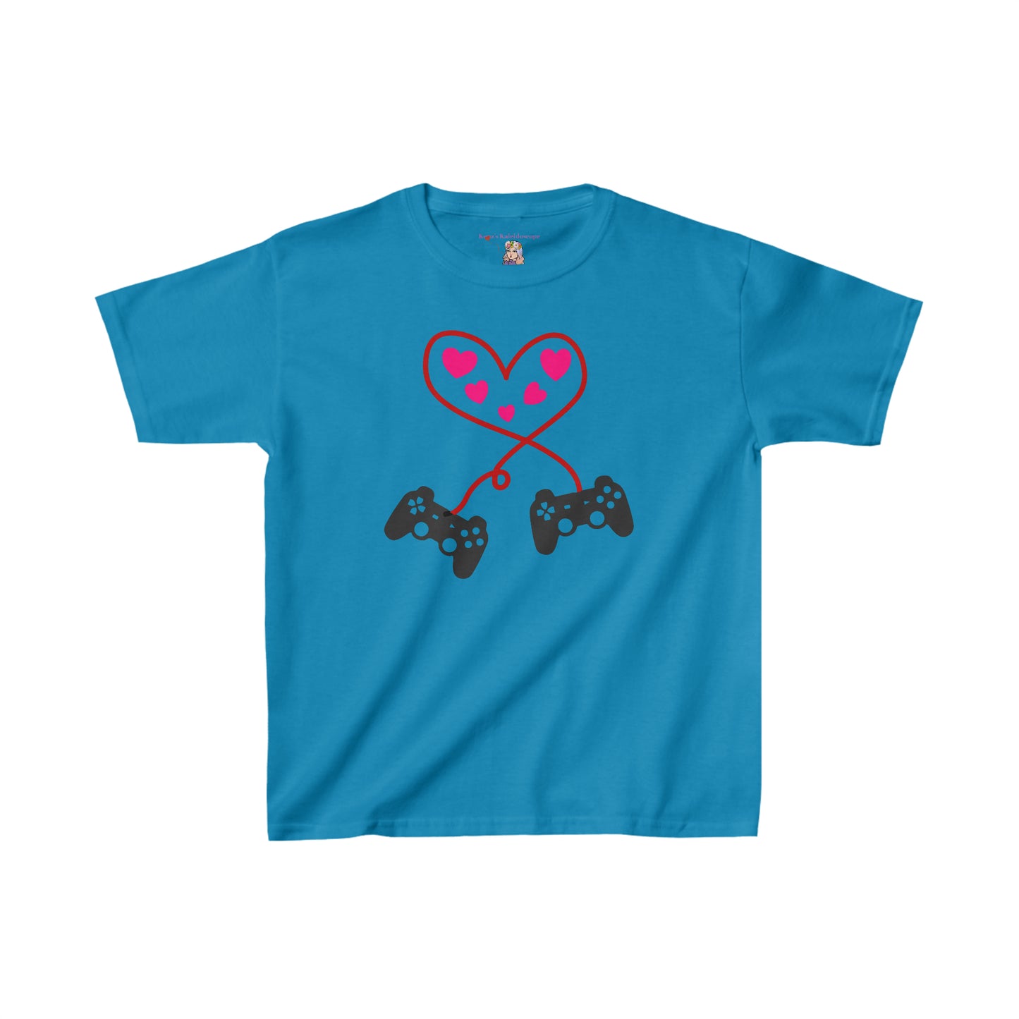 Video Games Controls Heart Valentines Day Kids Heavy Cotton™ Tee
