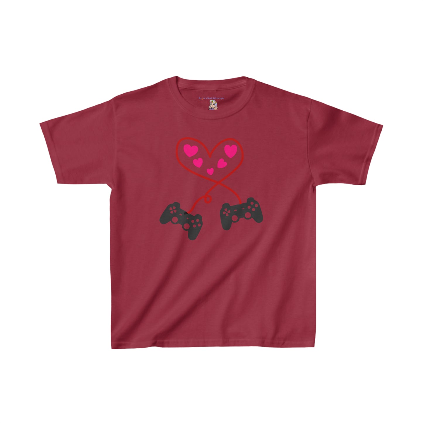 Video Games Controls Heart Valentines Day Kids Heavy Cotton™ Tee