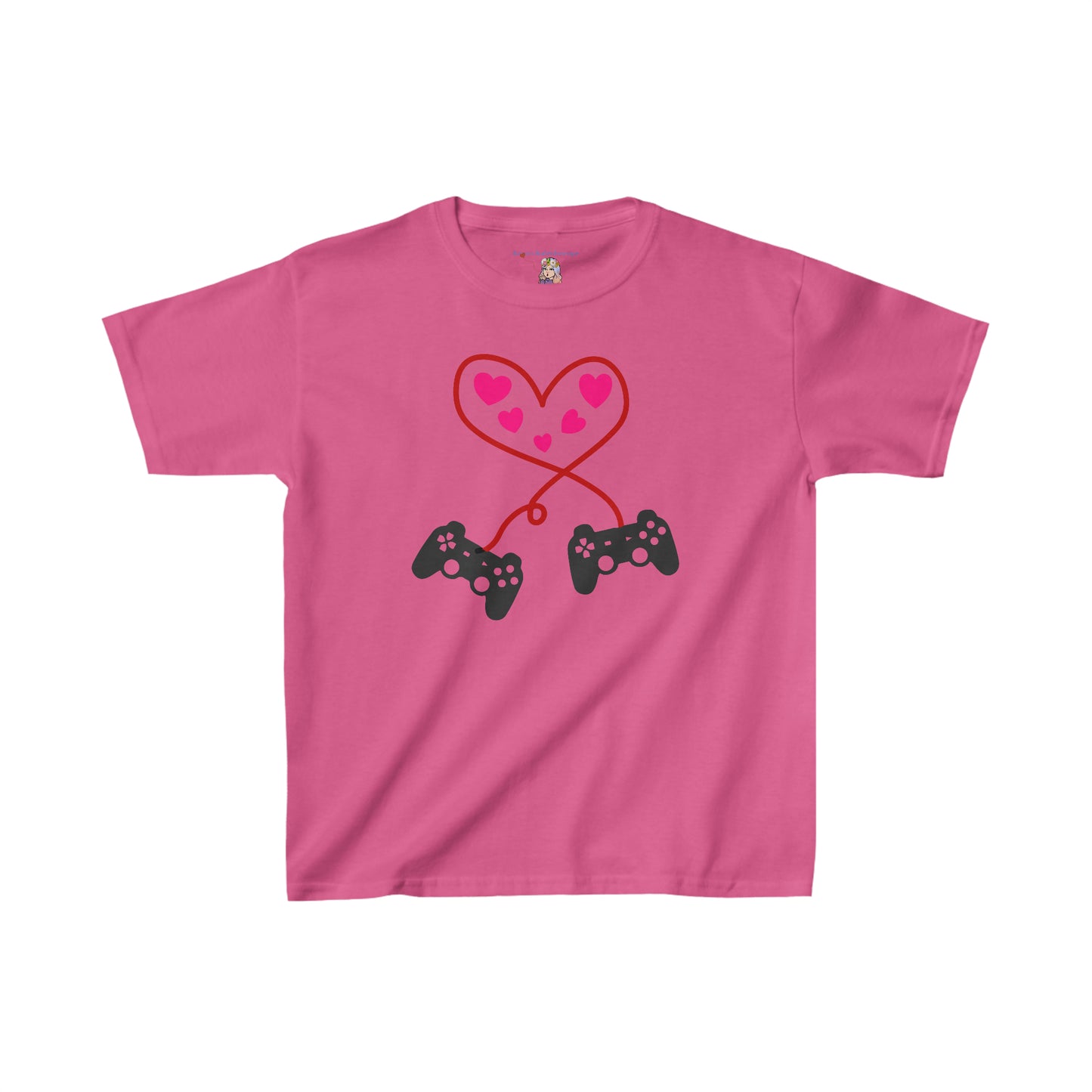 Video Games Controls Heart Valentines Day Kids Heavy Cotton™ Tee