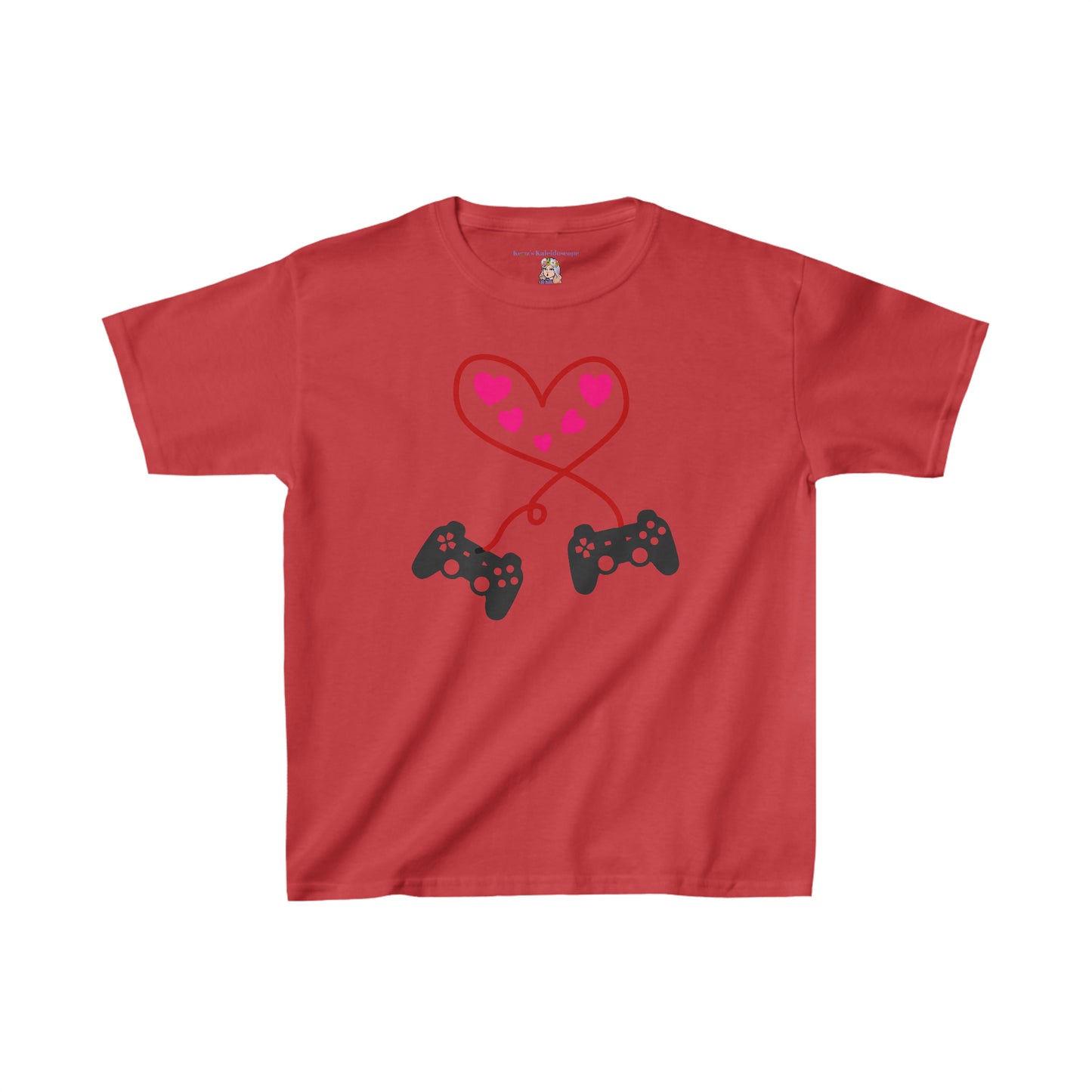 Video Games Controls Heart Valentines Day Kids Heavy Cotton™ Tee