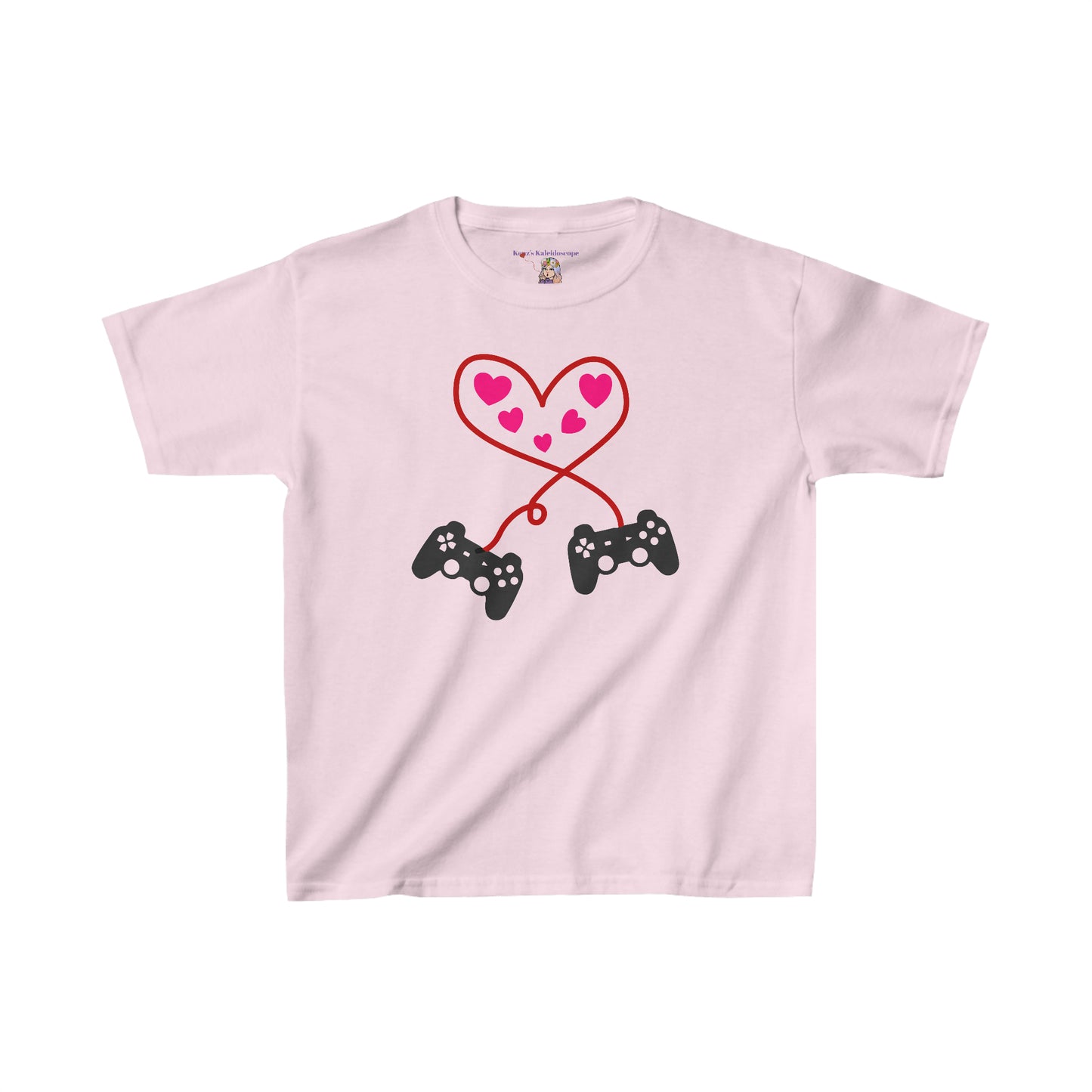 Video Games Controls Heart Valentines Day Kids Heavy Cotton™ Tee