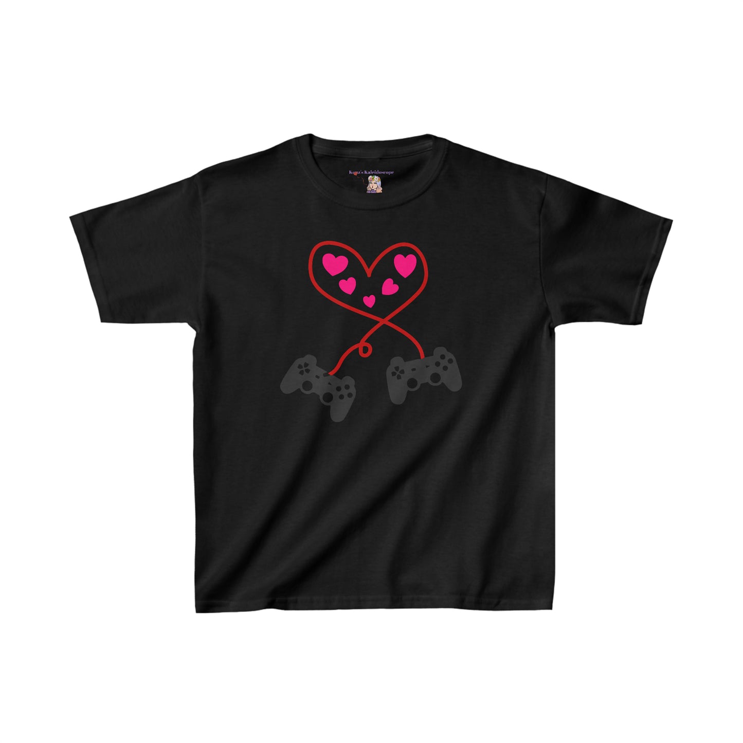 Video Games Controls Heart Valentines Day Kids Heavy Cotton™ Tee