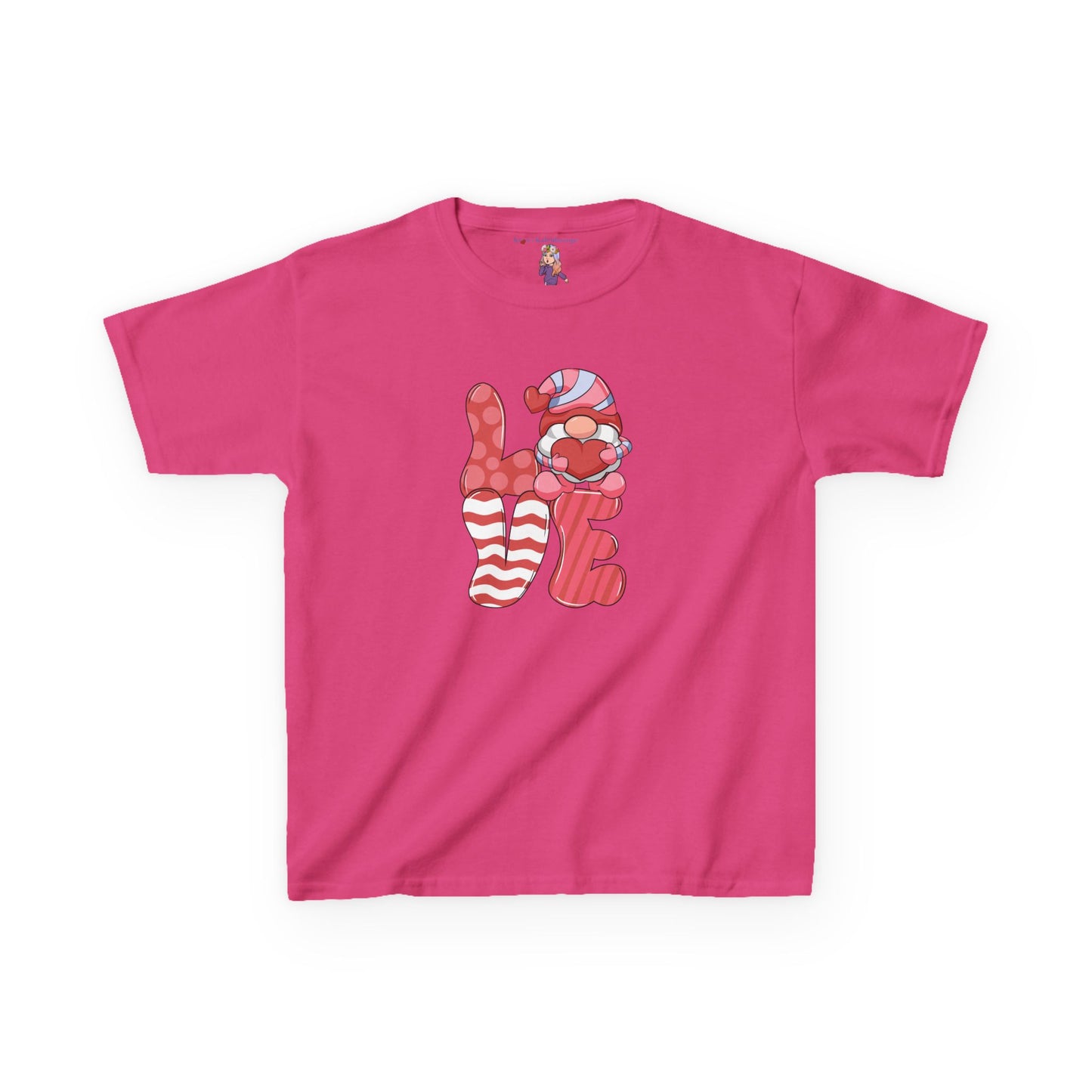 Love Gnome Valentines Day Kids Heavy Cotton™ Tee