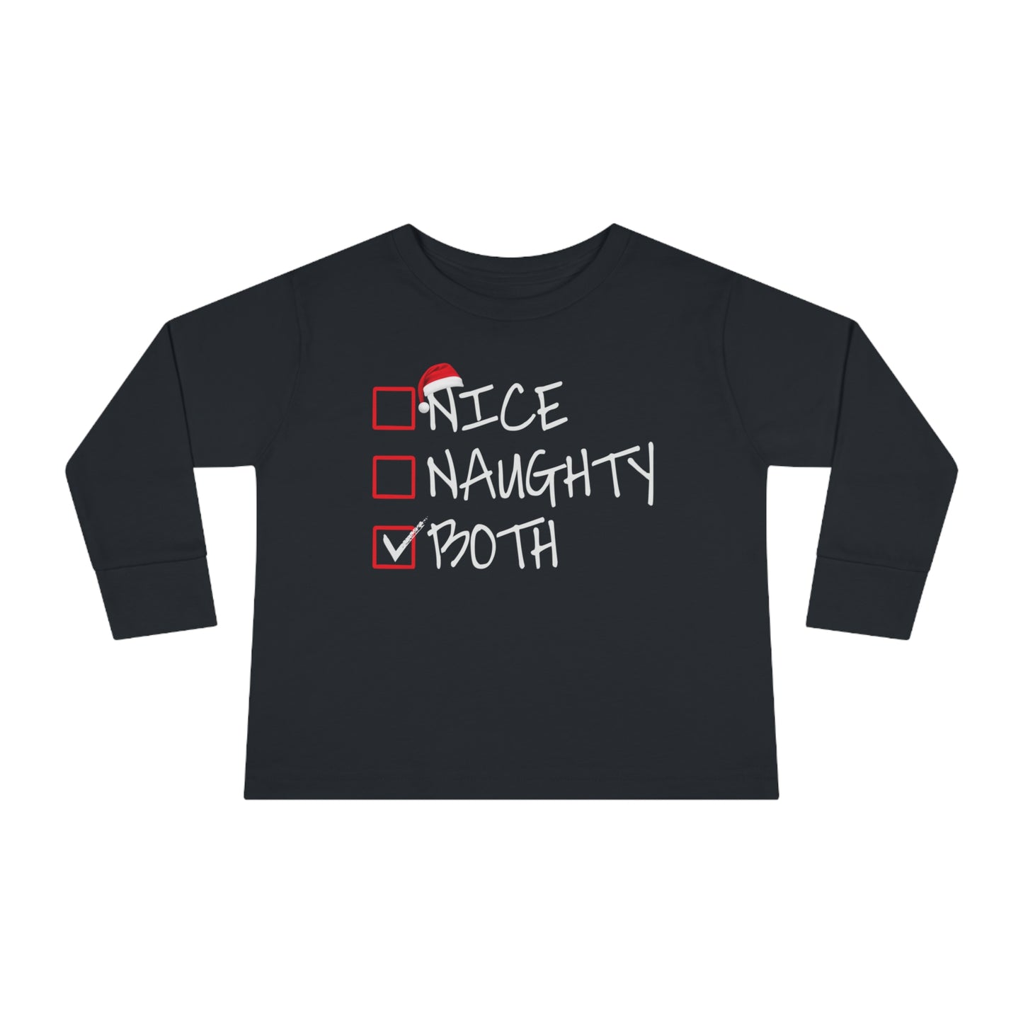 Nice naughty both holiday checklist Toddler Long Sleeve Tee
