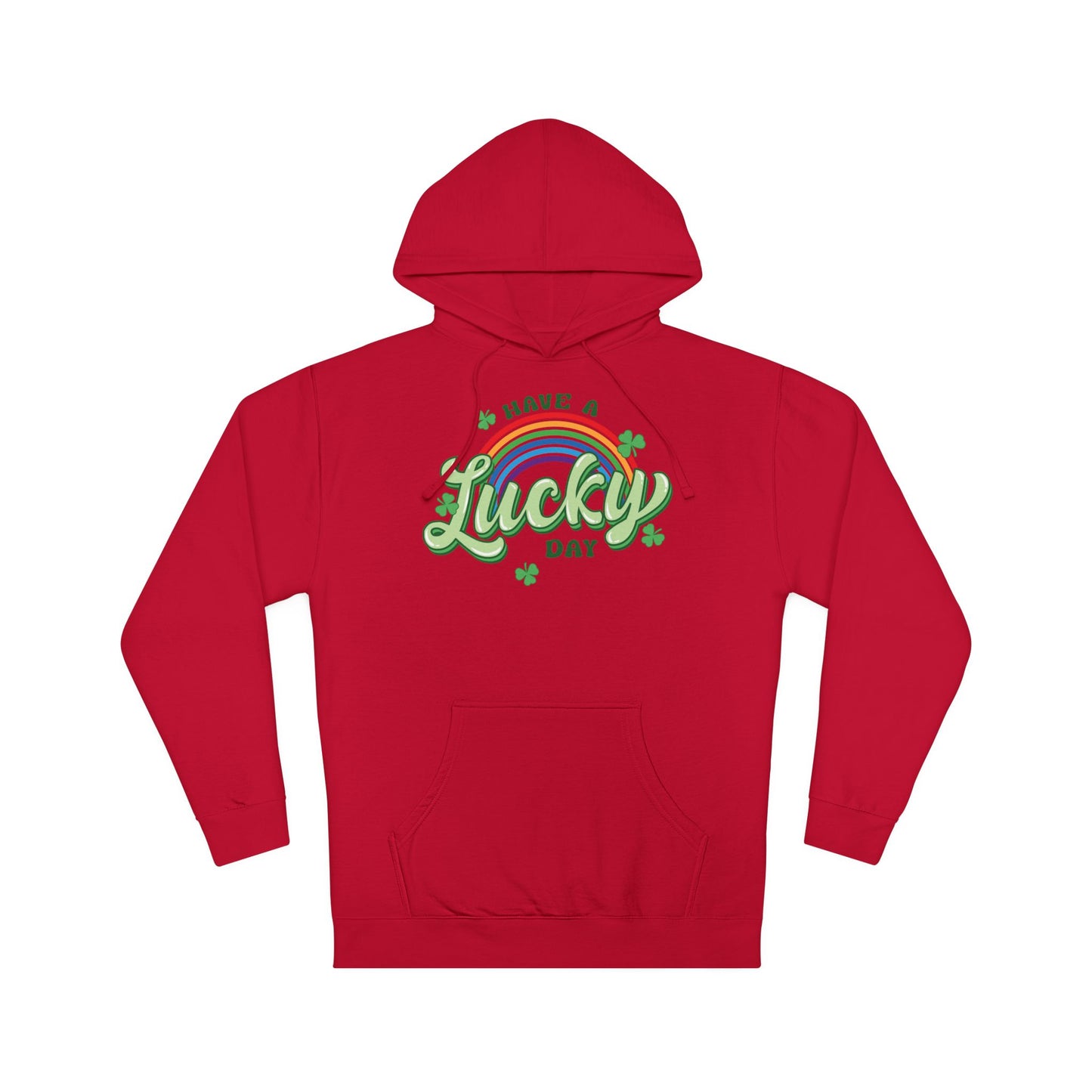 Unisex Four Leaf St Patricks Day Lucky Charm Rainbow Clover Hoodie
