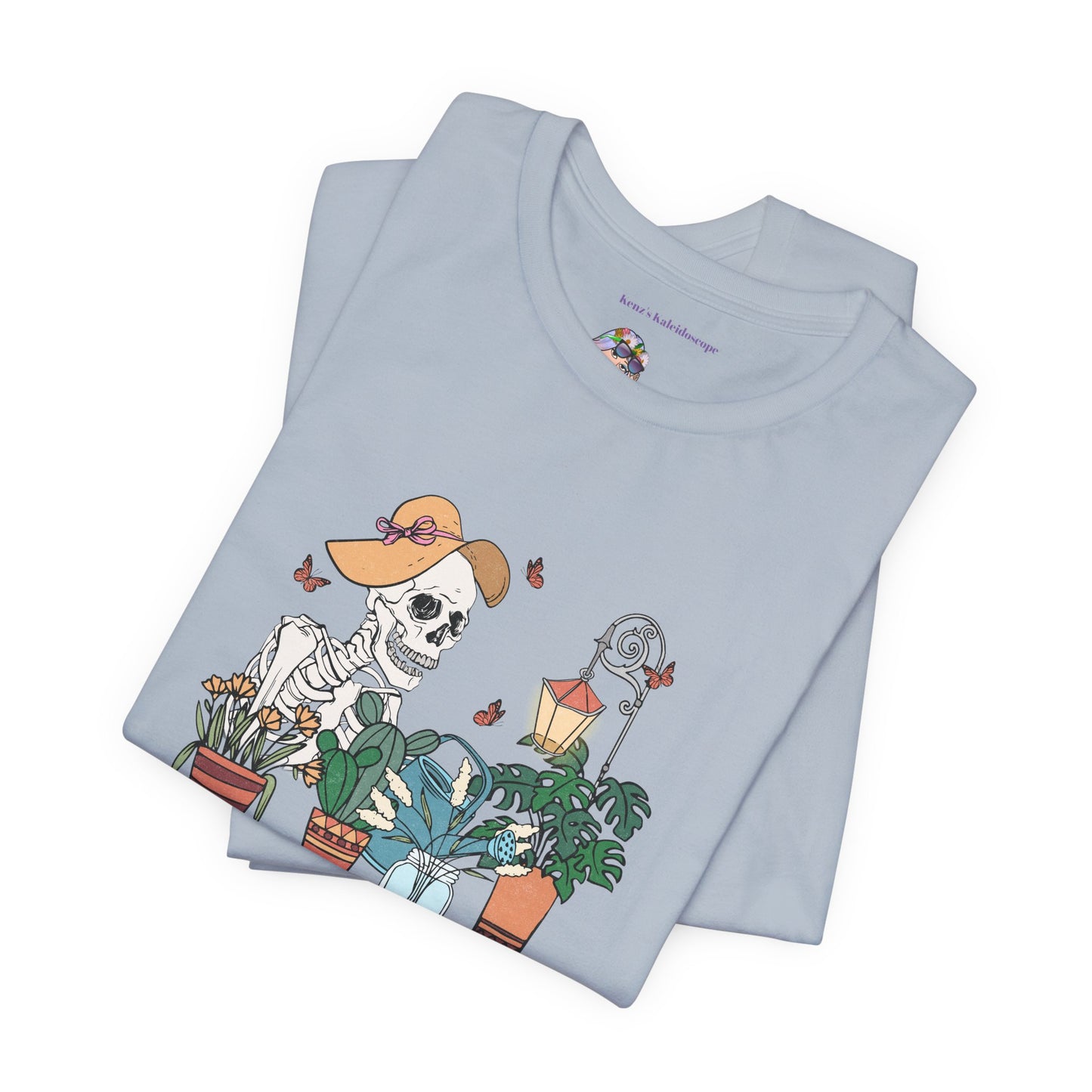 Plants, The Gardener, Skeleton, Springtime, Gardening, XS-3XL Unisex Jersey Short Sleeve Tee