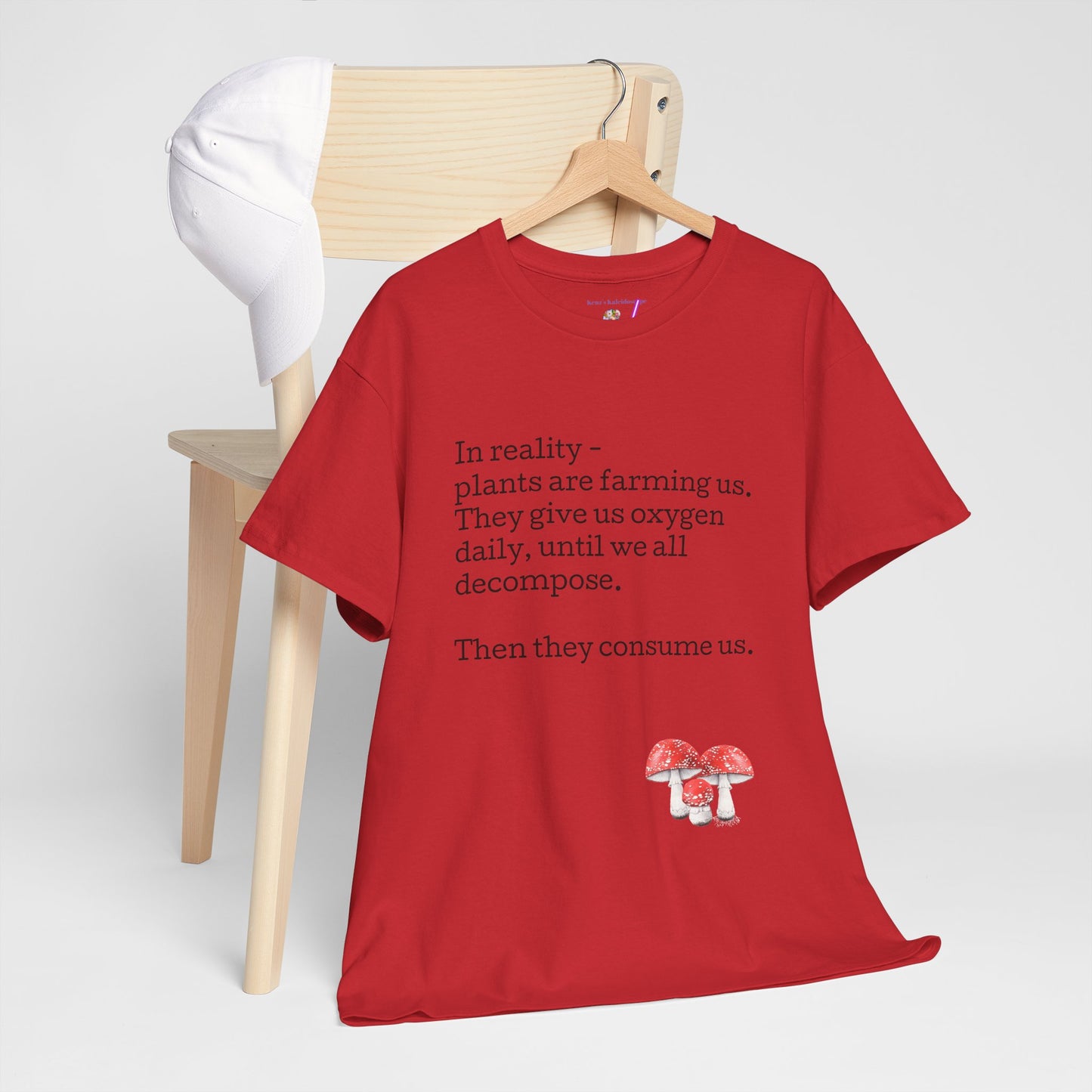 Plantfood, mushrooms s, m, l, xl, 2xl, 3xl, 4xl, 5xl Unisex Heavy Cotton Tee
