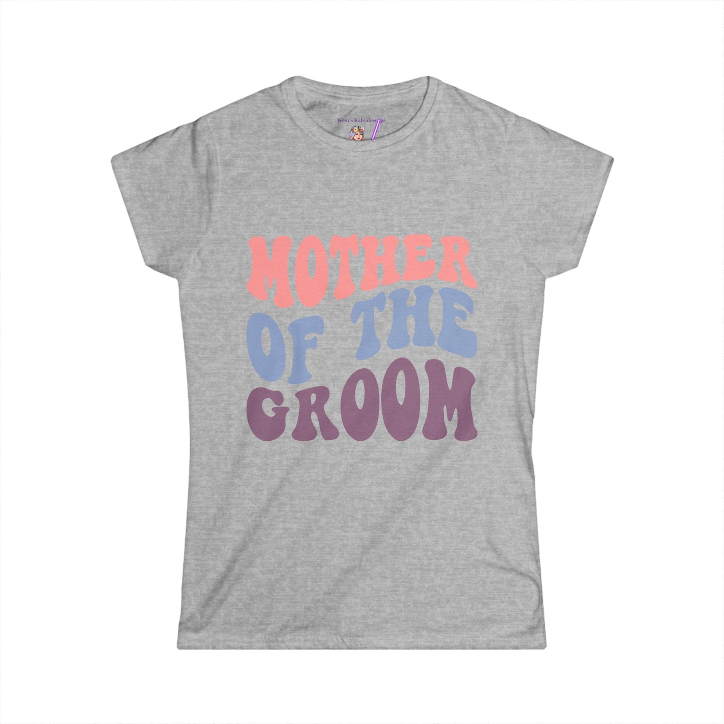 Mother of the Groom Retro Repeat, S-2XL Women's Softstyle Tee