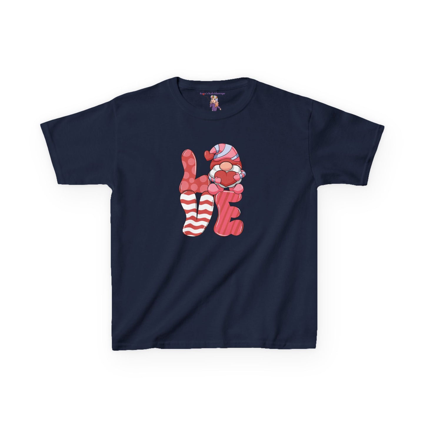 Love Gnome Valentines Day Kids Heavy Cotton™ Tee