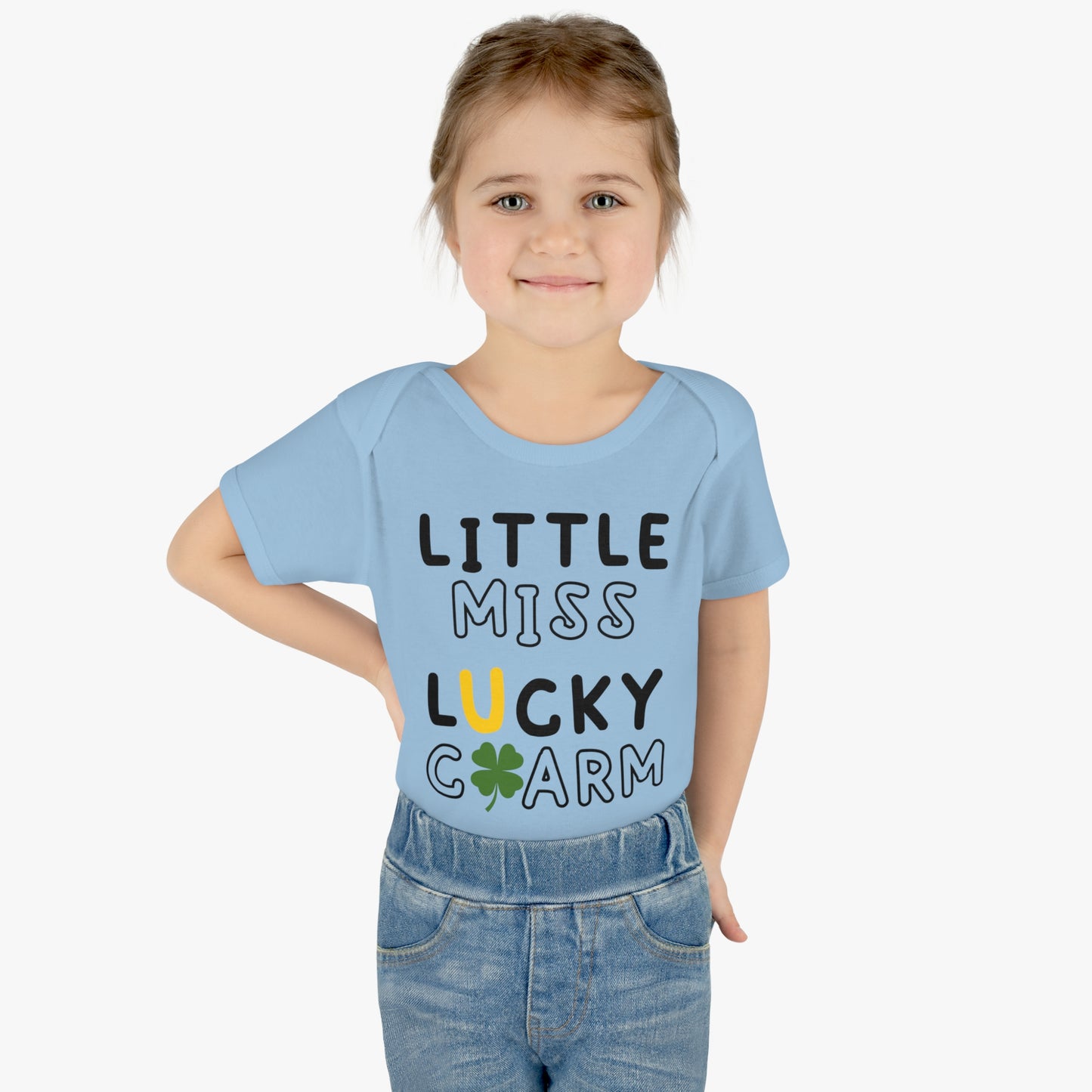 St Patricks Little Miss Lucky Charm Infant Onesie Baby Rib Bodysuit
