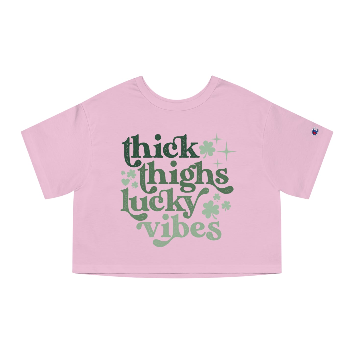 Champion St Patricks Day Thick Thighs Lucky Vibes Women's Heritage Cropped T-Shirt