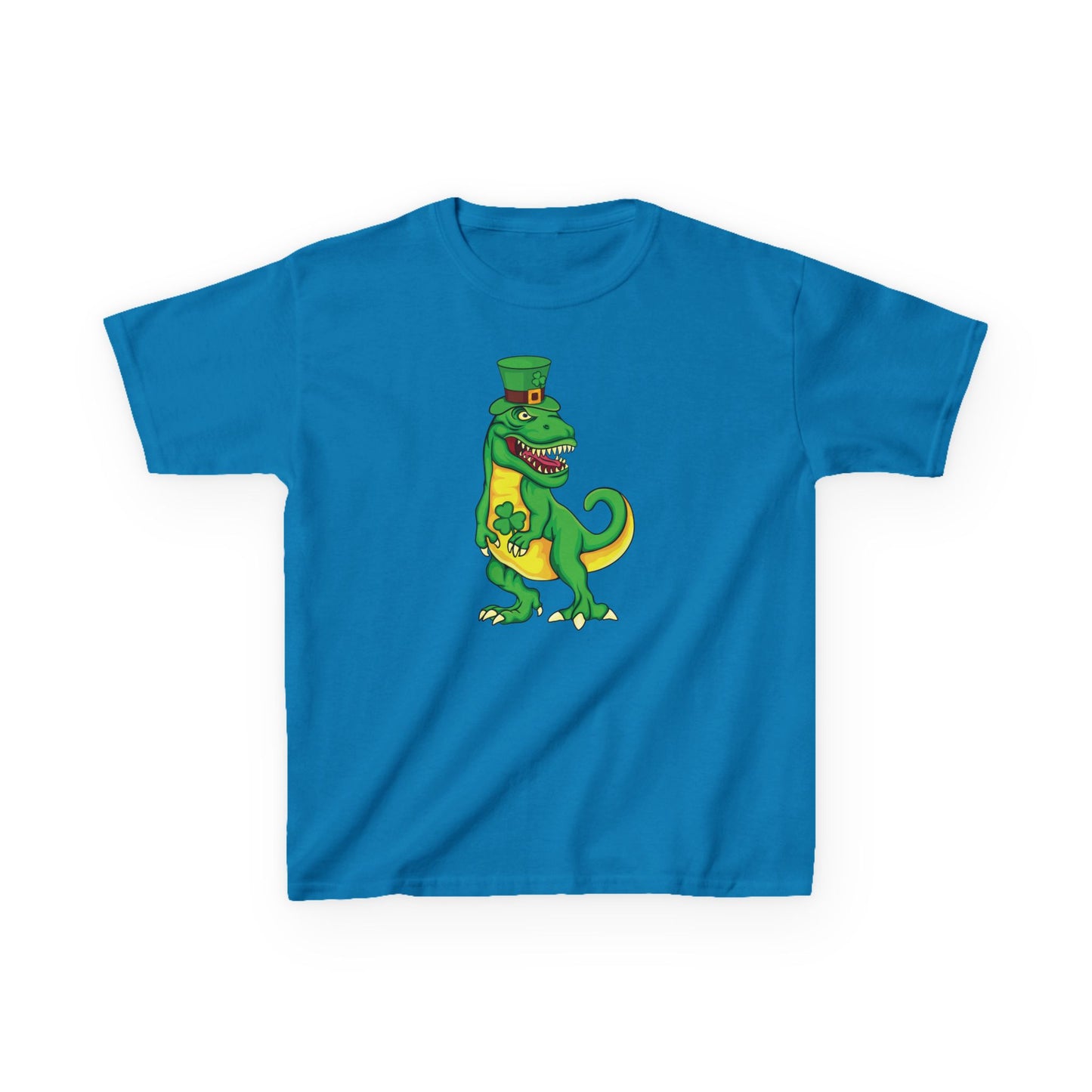 St Pat-Rex Day St Patricks Day Dino Kids Heavy Cotton Tee