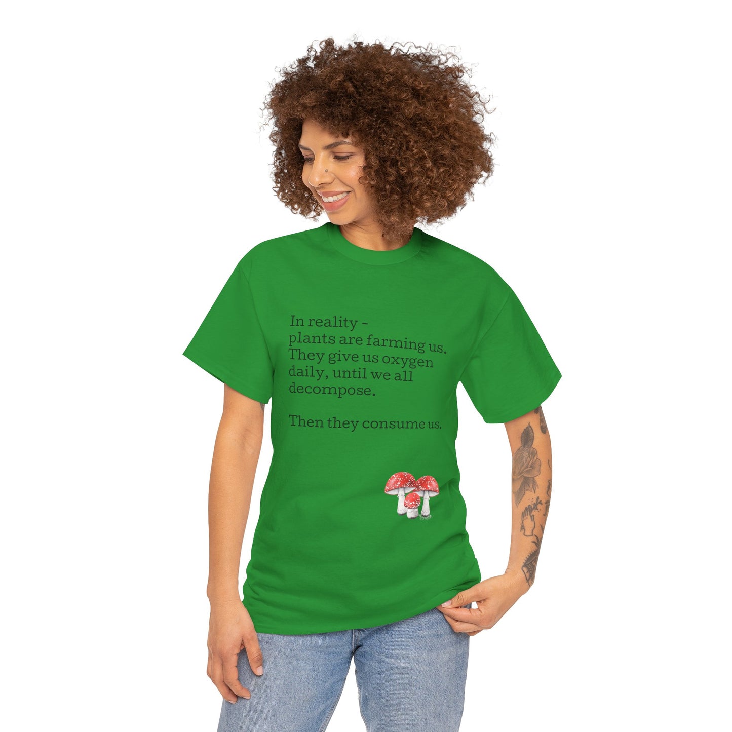Plantfood, mushrooms s, m, l, xl, 2xl, 3xl, 4xl, 5xl Unisex Heavy Cotton Tee