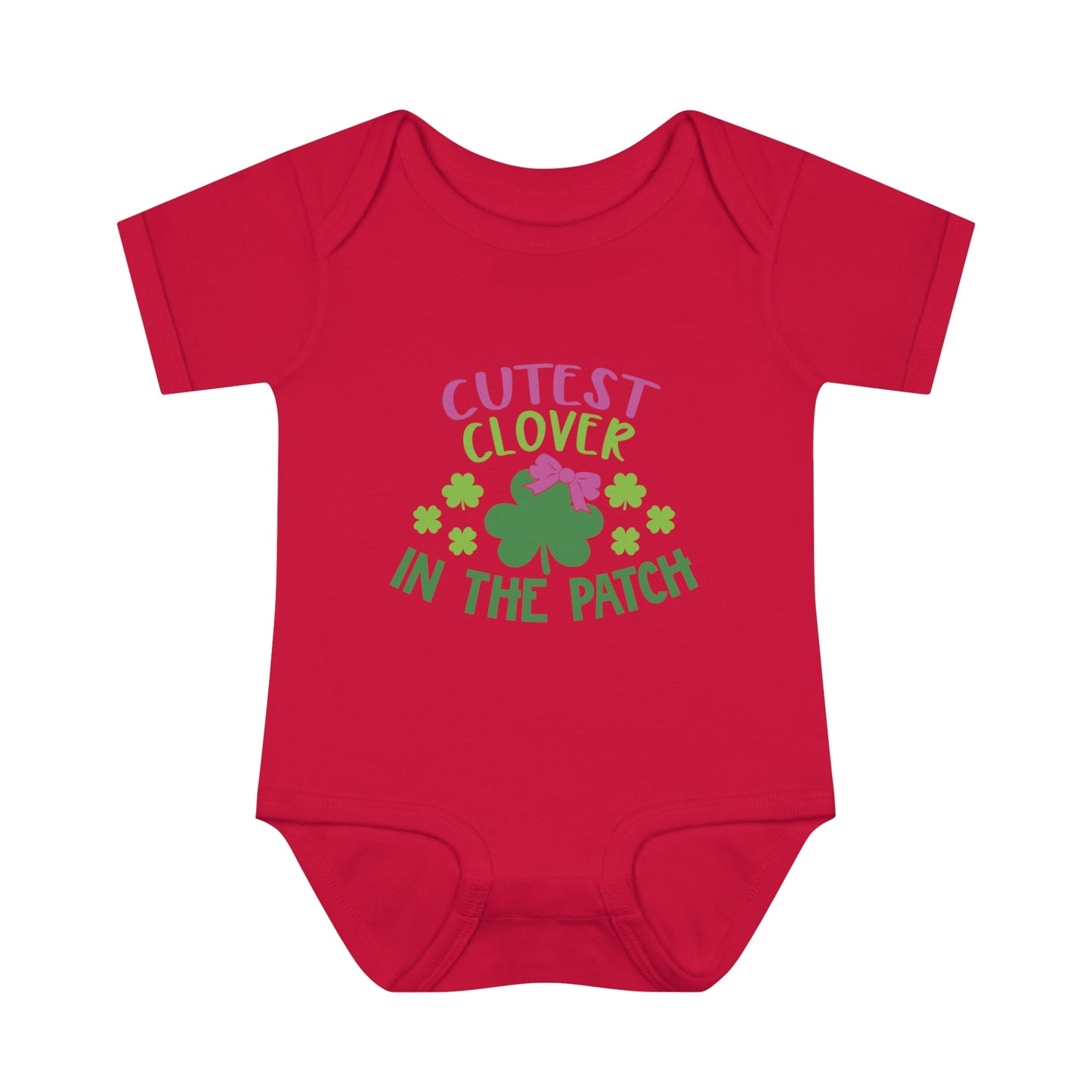 St Patricks Day Cutest Clover in the Patch Infant Onesie Baby Rib Bodysuit