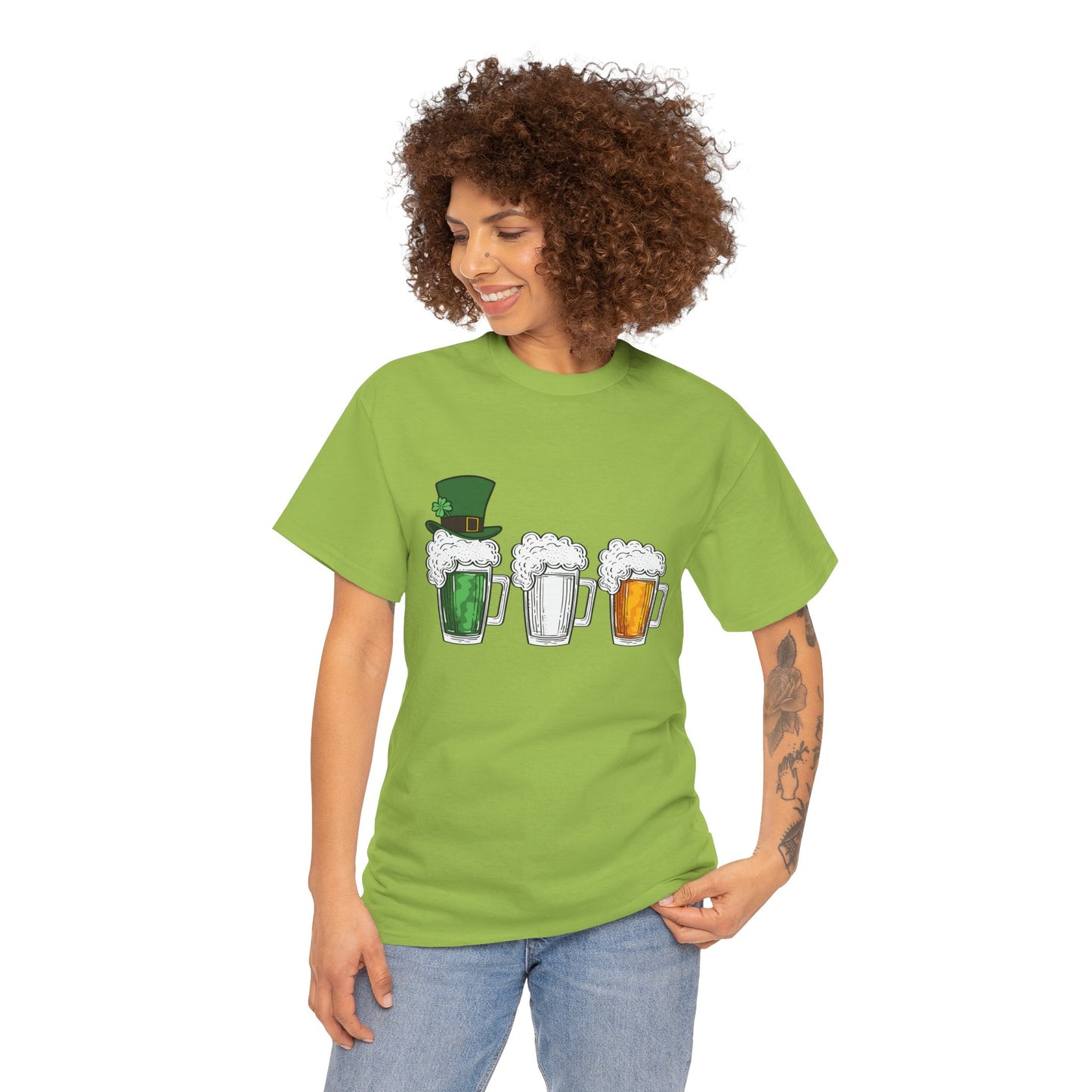 Unisex St Patrick's Day Beer Flag Heavy Cotton Tee
