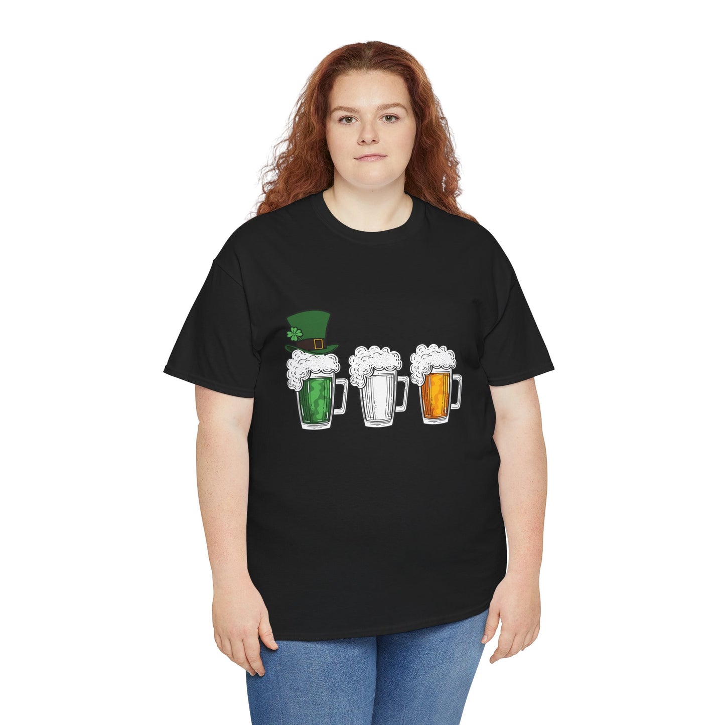 Unisex St Patrick's Day Beer Flag Heavy Cotton Tee