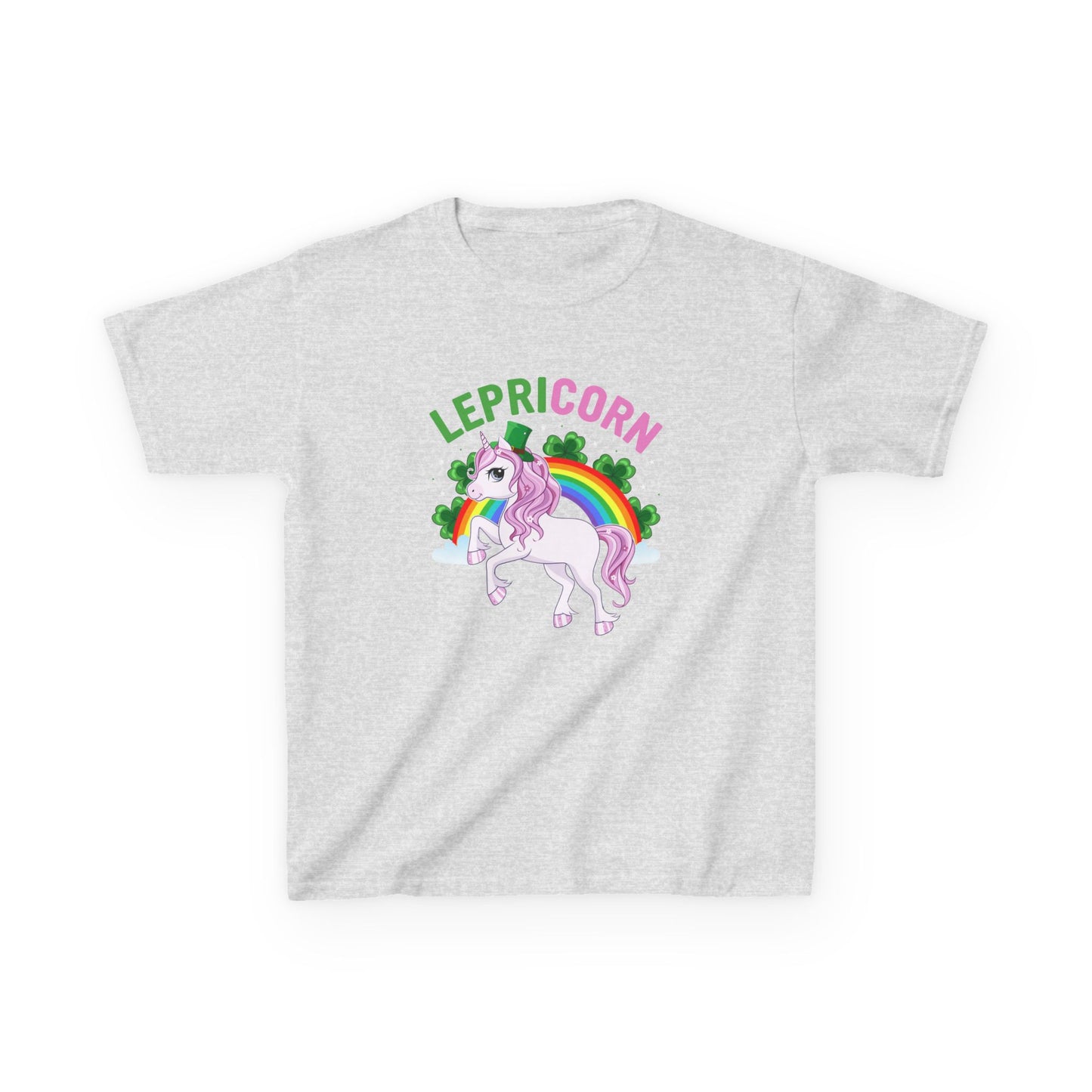 St Patricks Day Leprechaun Unicorn Lepre-corn Kids Heavy Cotton Tee
