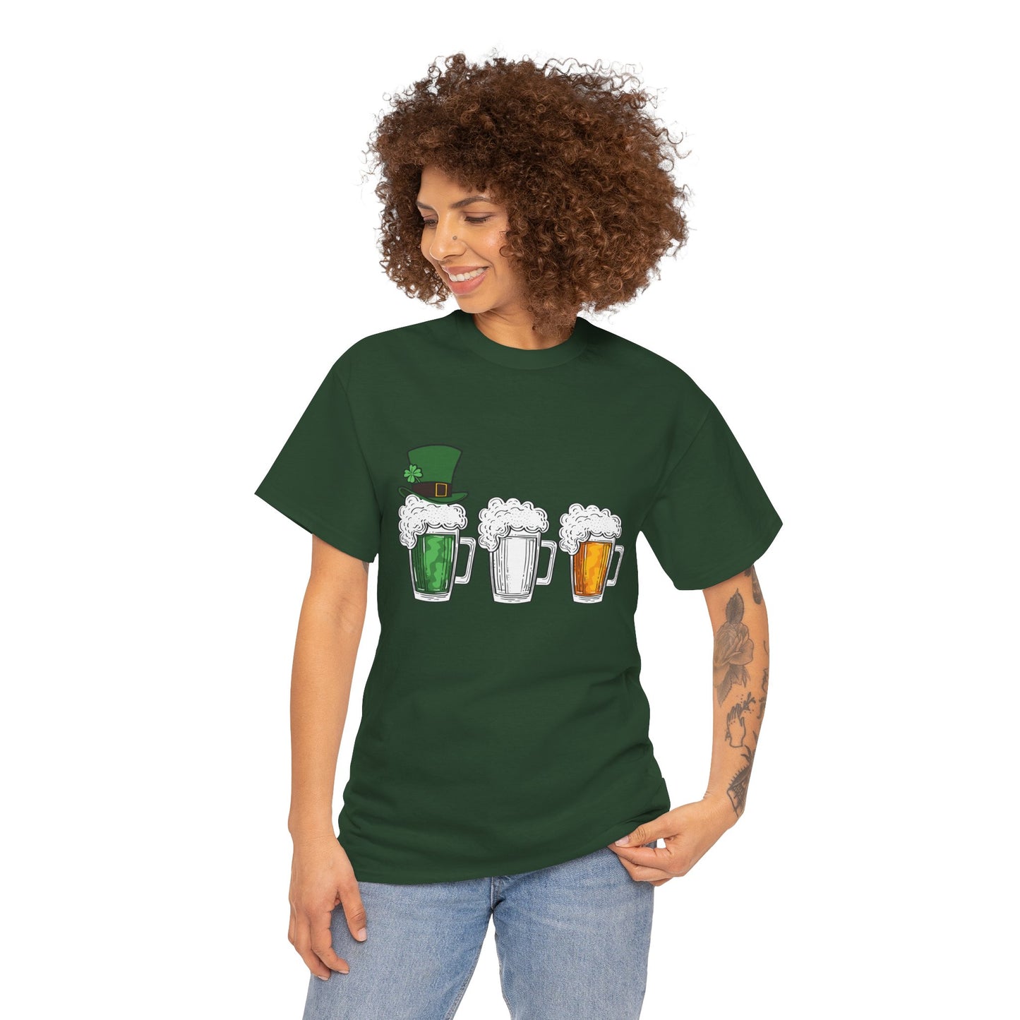 Unisex St Patrick's Day Beer Flag Heavy Cotton Tee