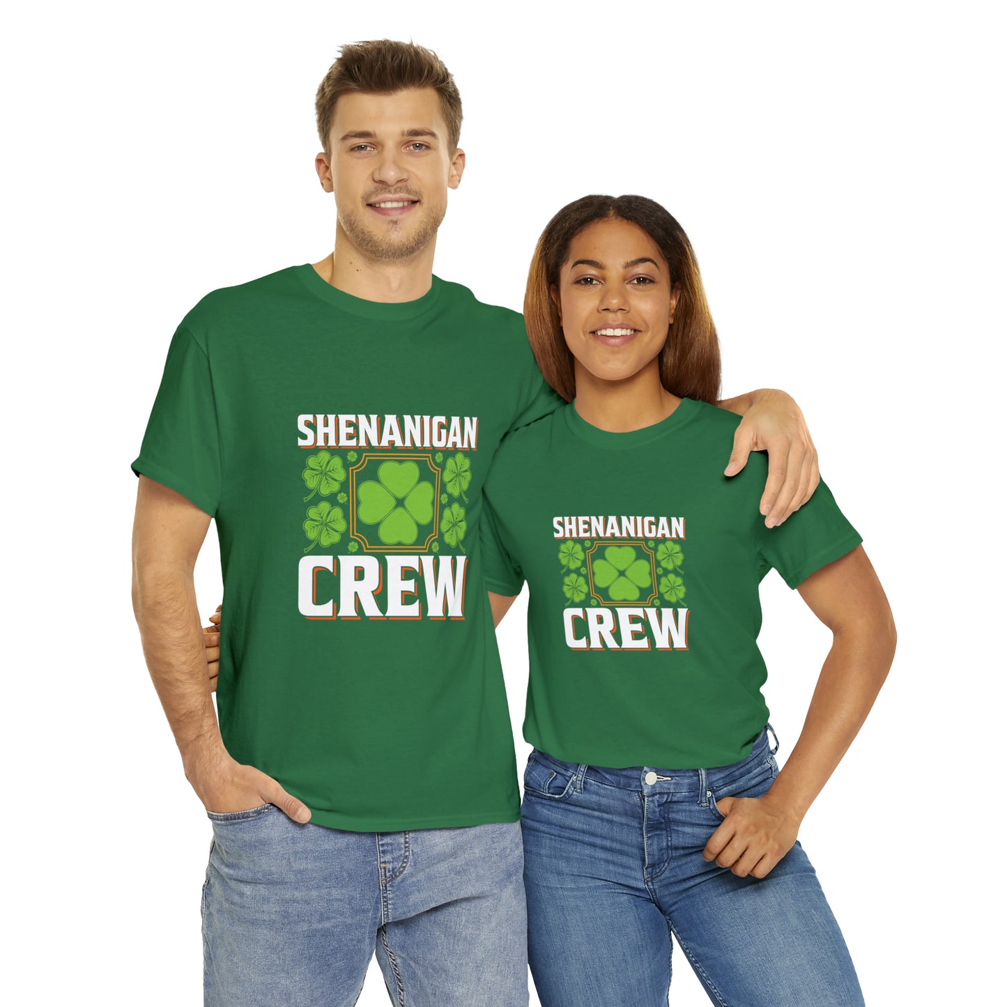 Unisex Shenanigan's Matching Family Shenanigans Crew St Patricks Day Heavy Cotton Tee