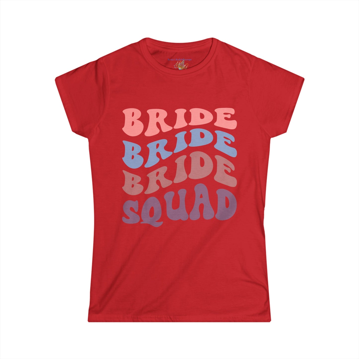 Bride Squad Retro Repeat, S-2XL, Women's Softstyle Tee