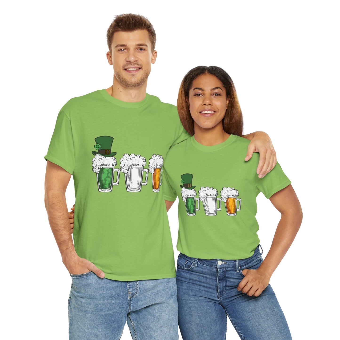 Unisex St Patrick's Day Beer Flag Heavy Cotton Tee