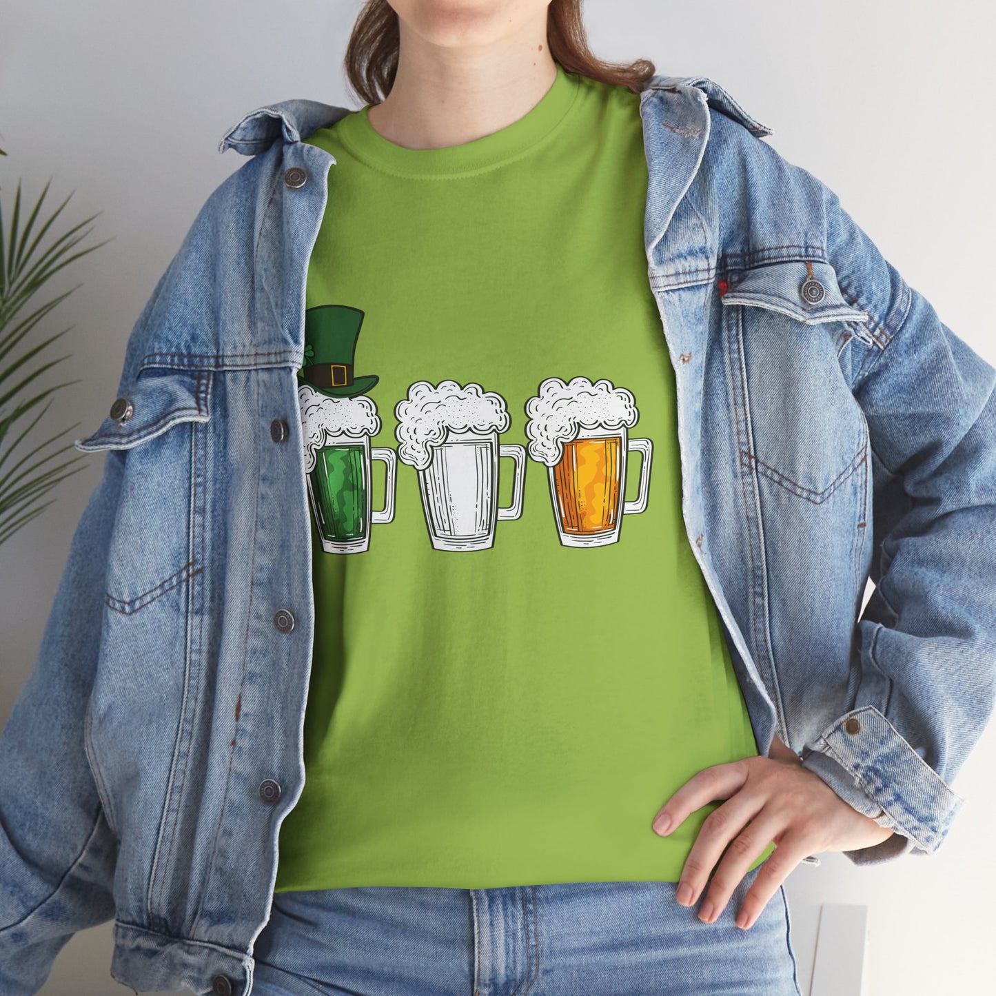 Unisex St Patrick's Day Beer Flag Heavy Cotton Tee