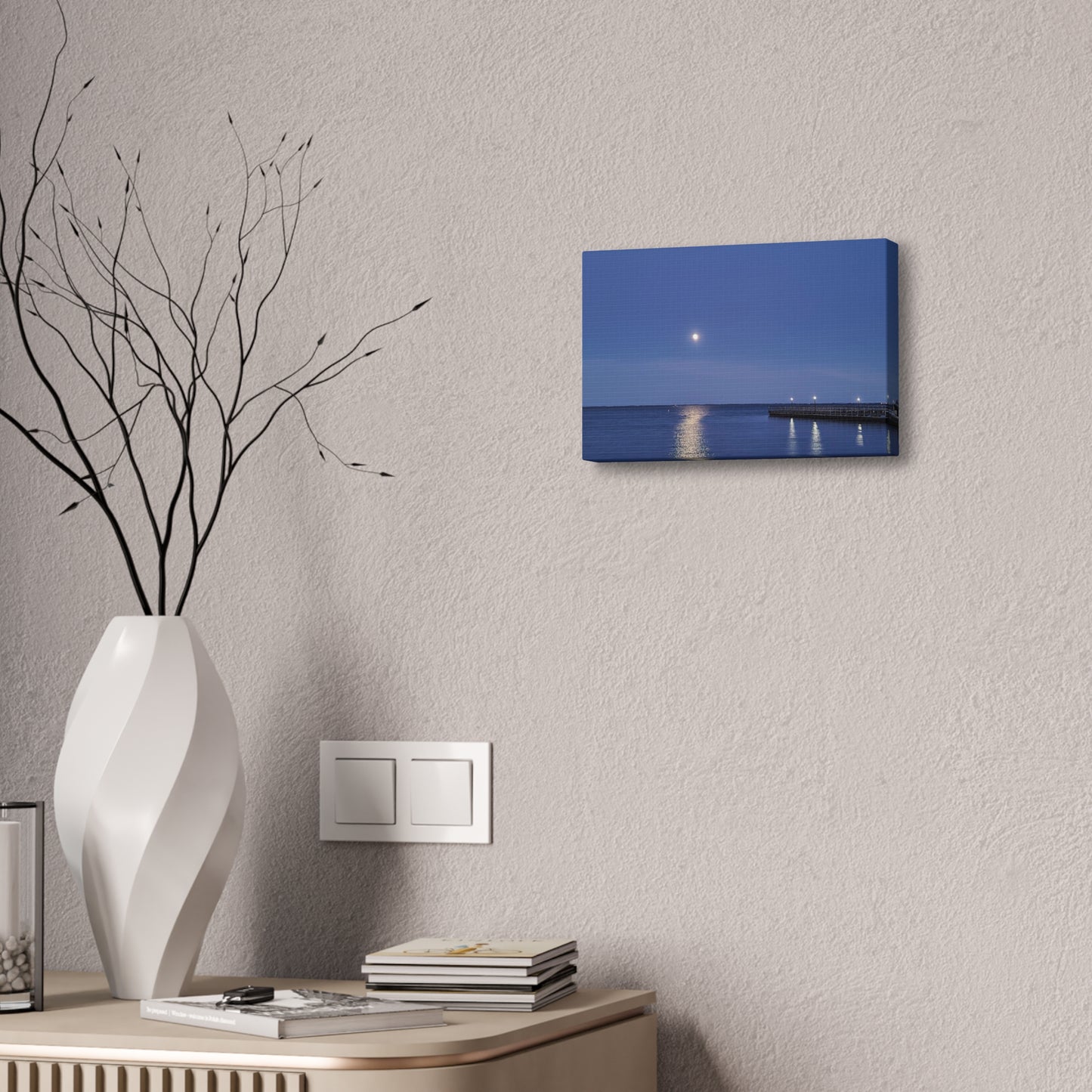 Moonlight Over The Bay, Canvas Stretched, 1.5''