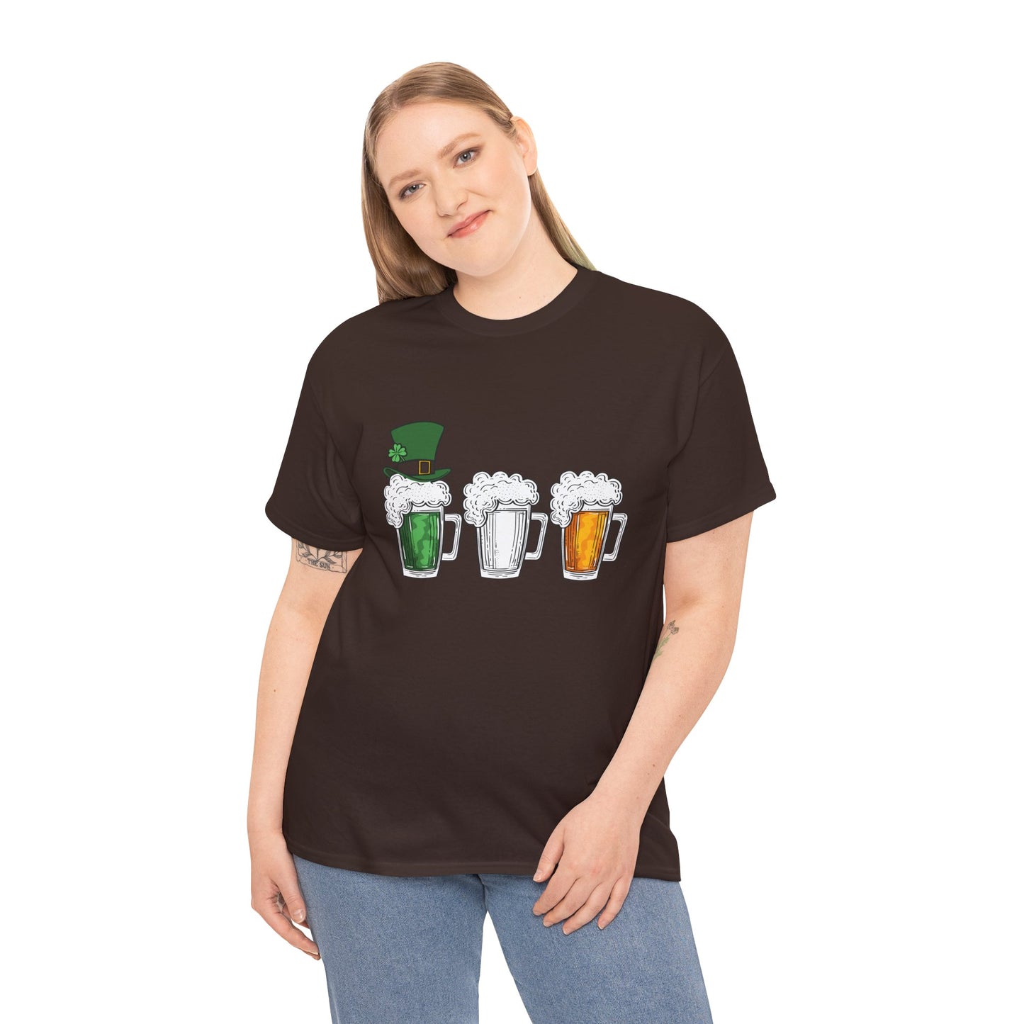 Unisex St Patrick's Day Beer Flag Heavy Cotton Tee