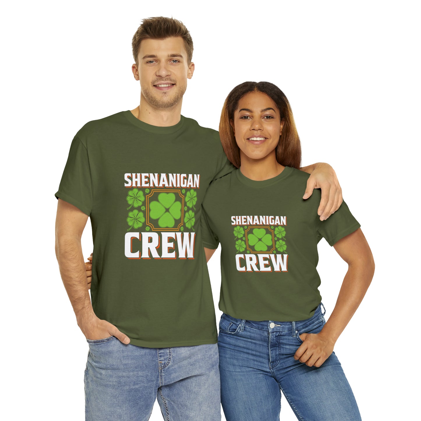 Unisex Shenanigan's Matching Family Shenanigans Crew St Patricks Day Heavy Cotton Tee