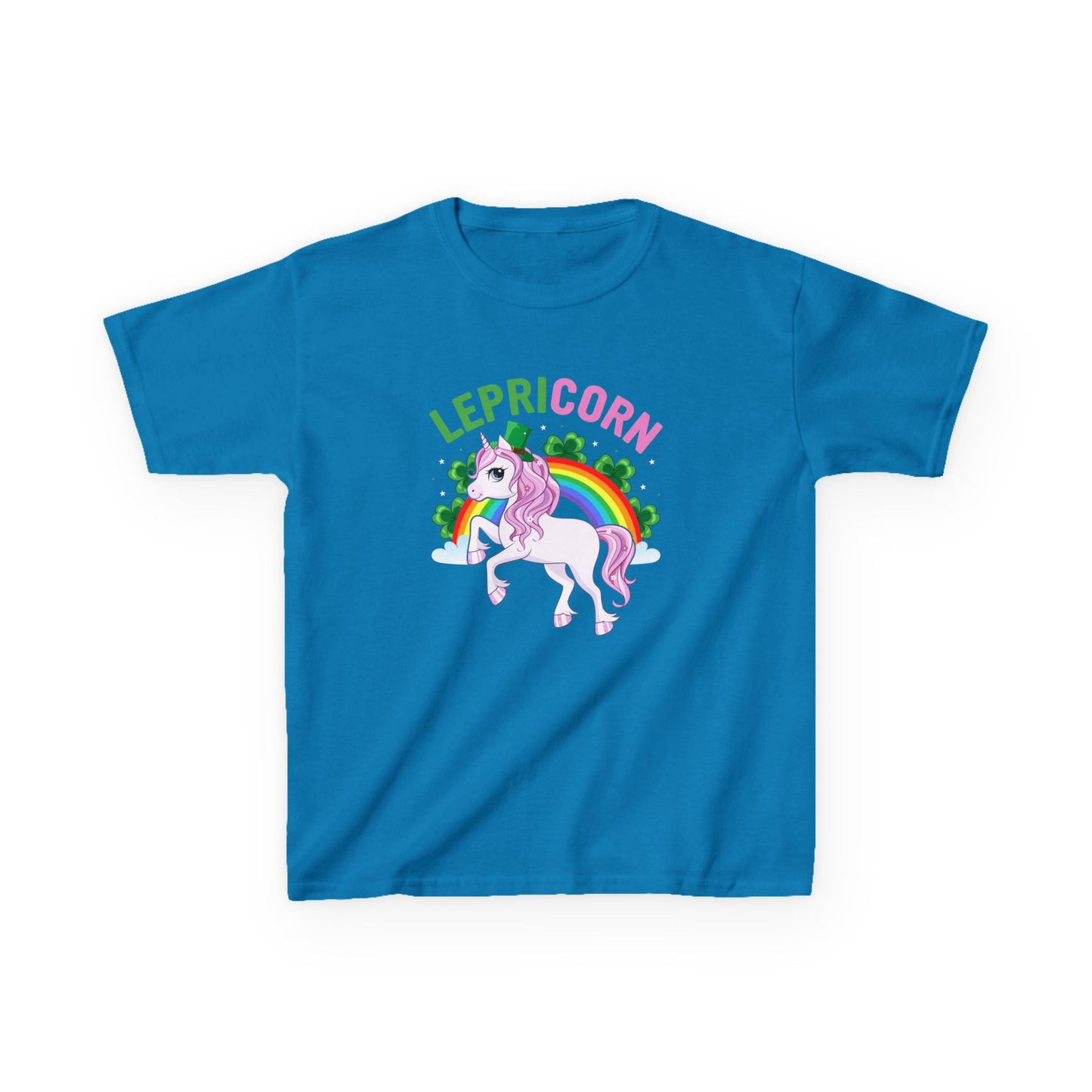 St Patricks Day Leprechaun Unicorn Lepre-corn Kids Heavy Cotton Tee