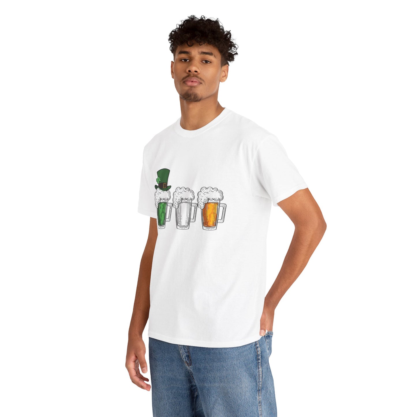 Unisex St Patrick's Day Beer Flag Heavy Cotton Tee