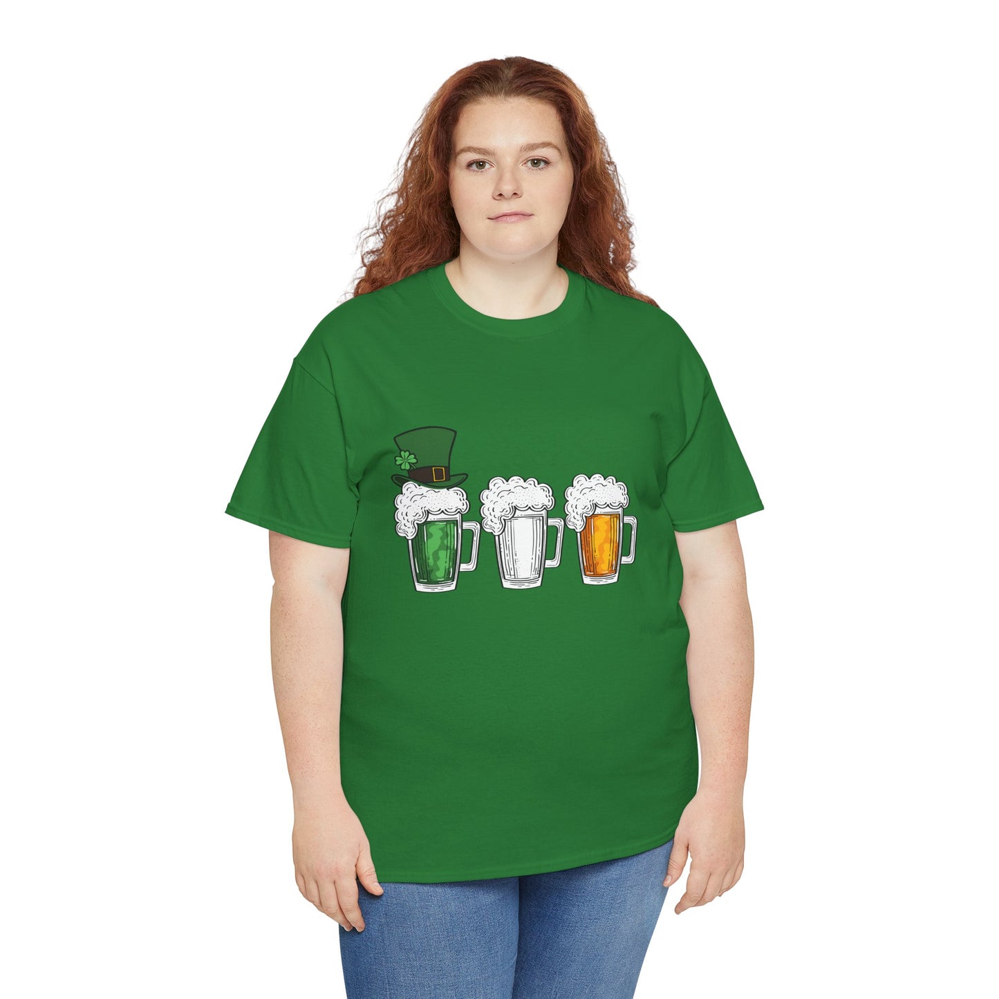 Unisex St Patrick's Day Beer Flag Heavy Cotton Tee