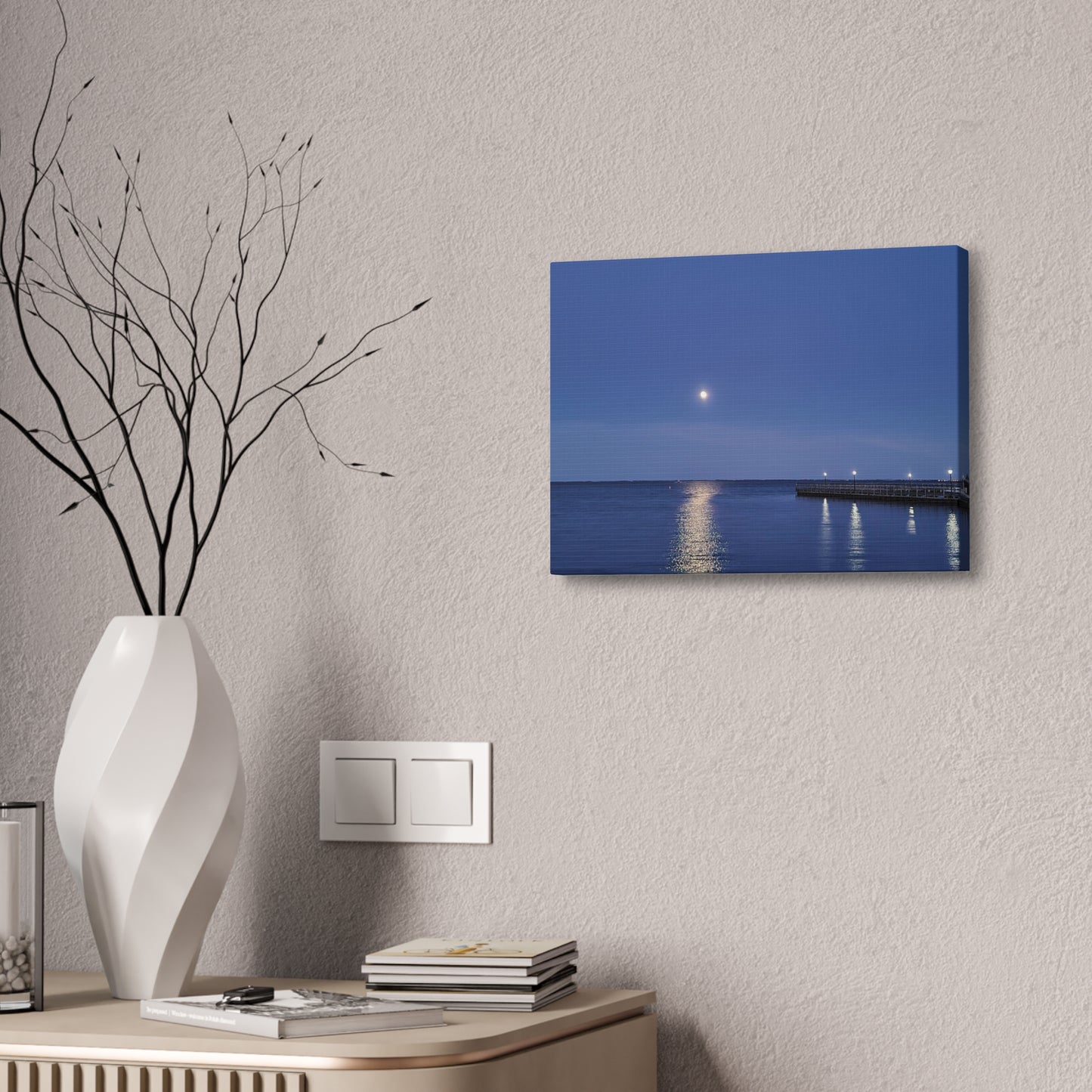 Moonlight Over The Bay, Canvas Stretched, 1.5''