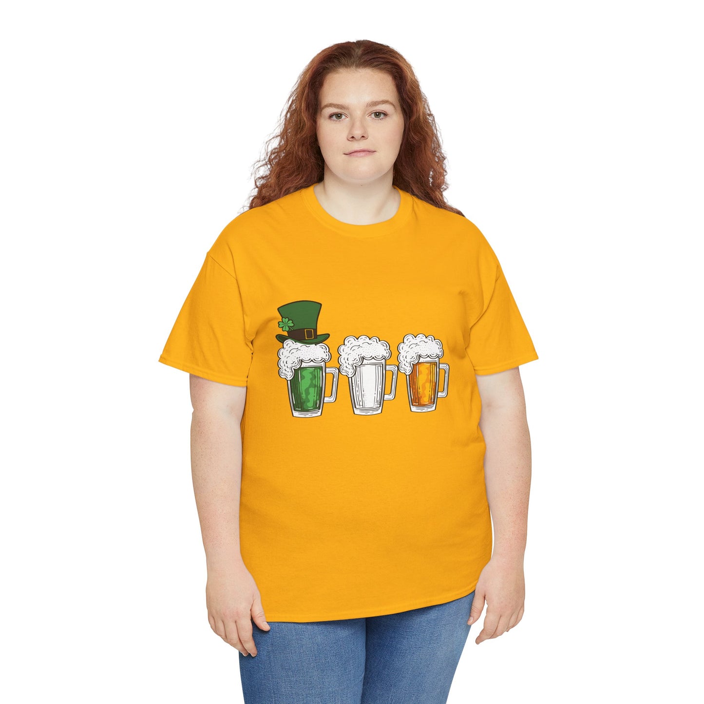 Unisex St Patrick's Day Beer Flag Heavy Cotton Tee